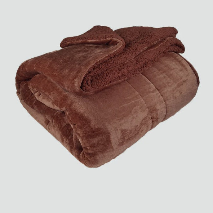 Edredom Pelo de Borrego Super Soft Castanho