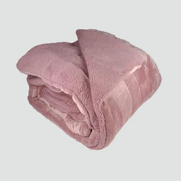 Edredom Pelo de Borrego Super Soft Rosa Velho - Larbonito