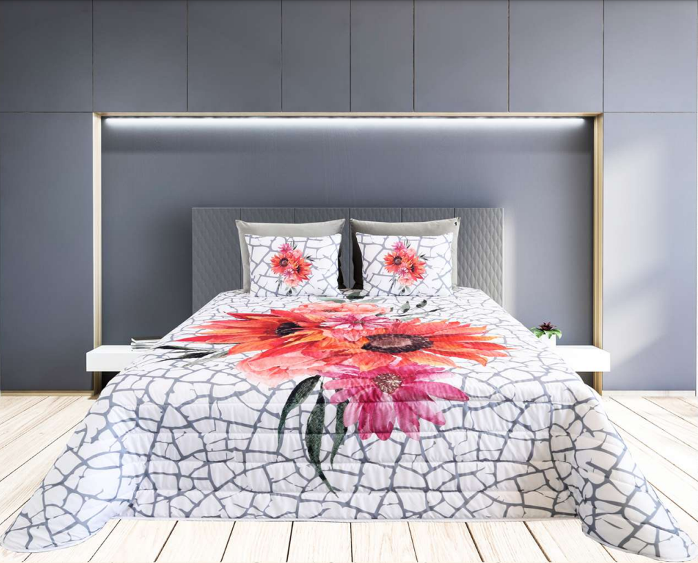 Edredom Zica - Estampagem Digital Floral para um Quarto Aconchegante