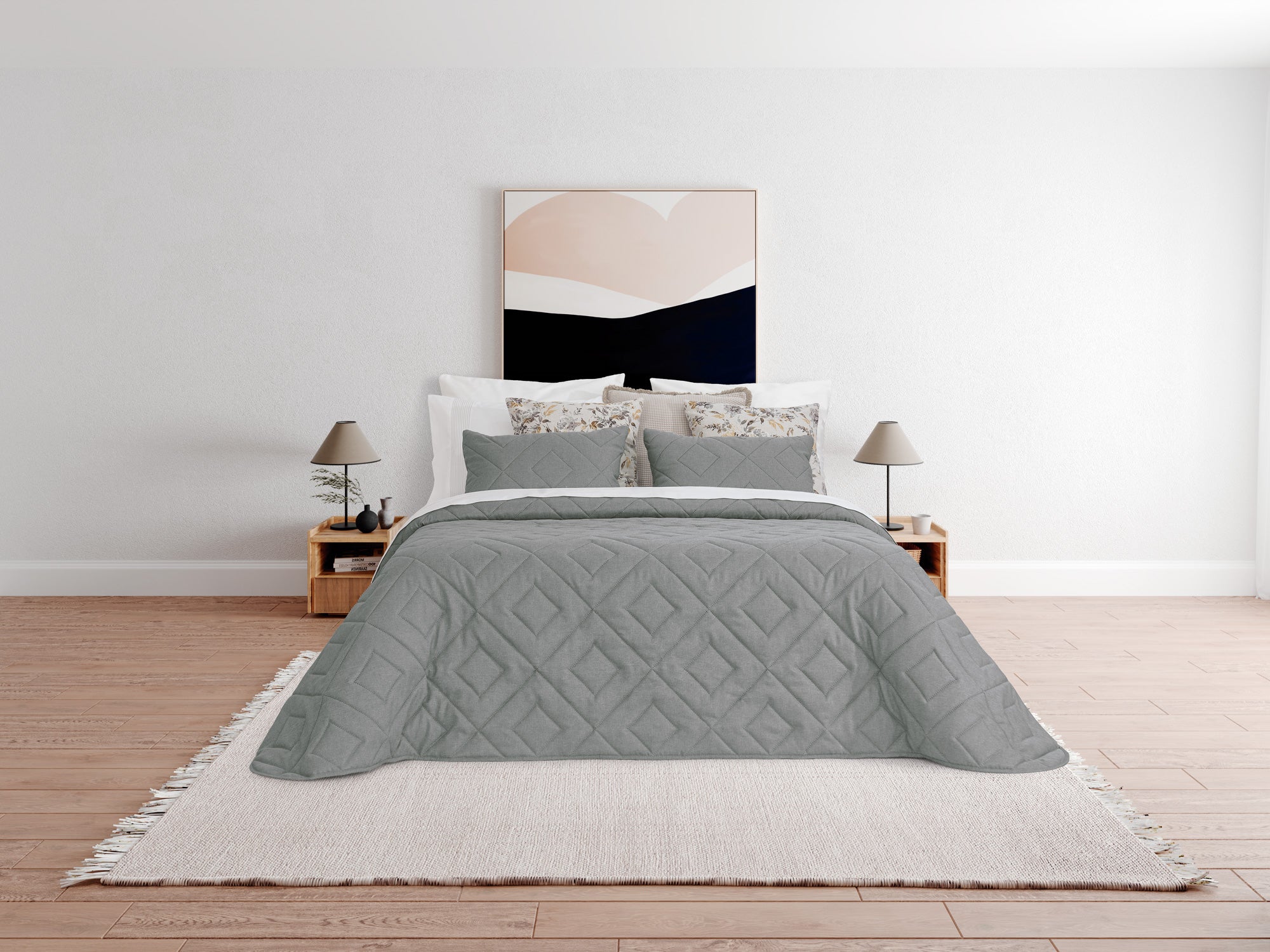 Colcha Pearl Cinza Escur
