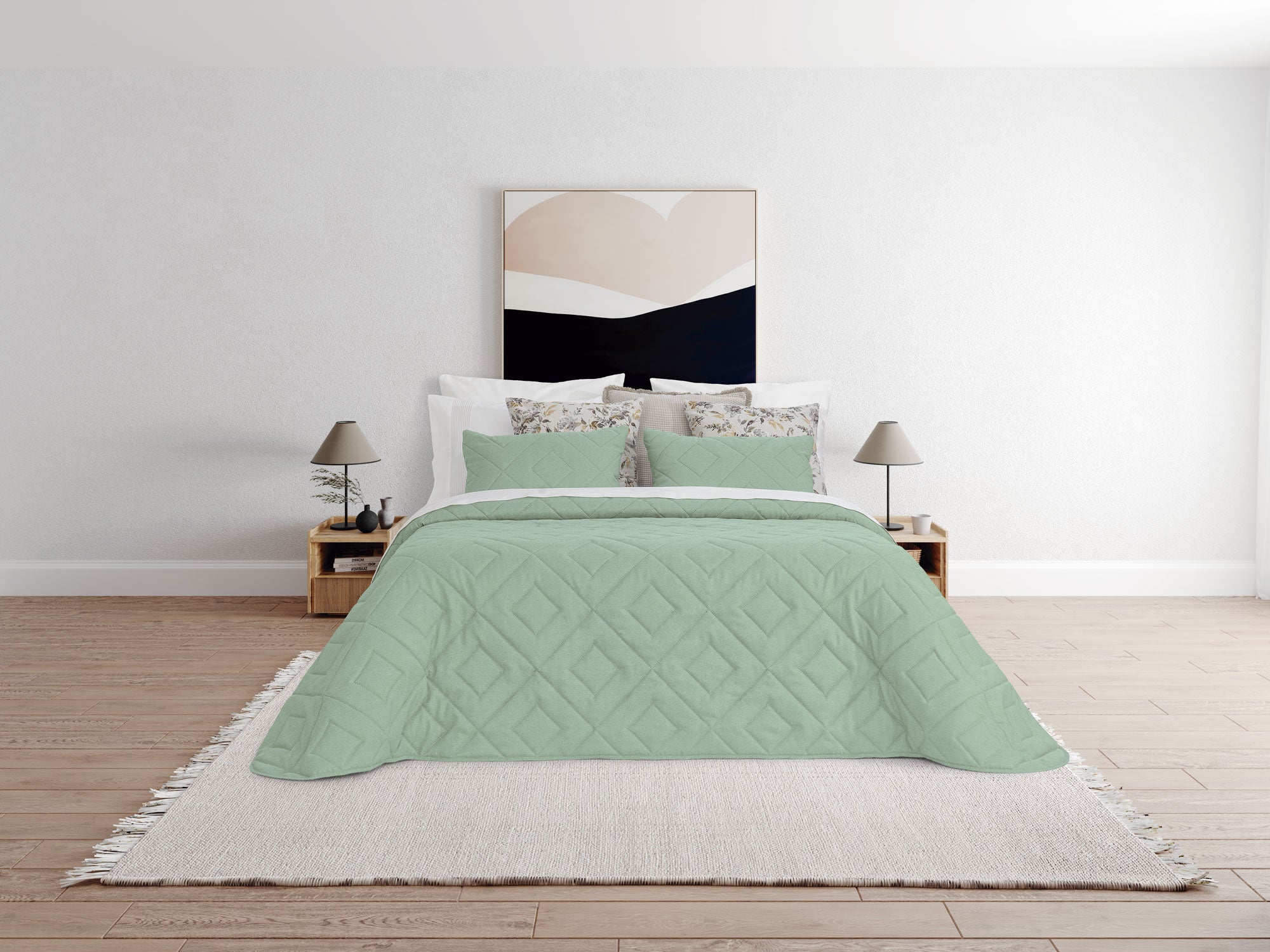 Colcha Pearl Verde Seco