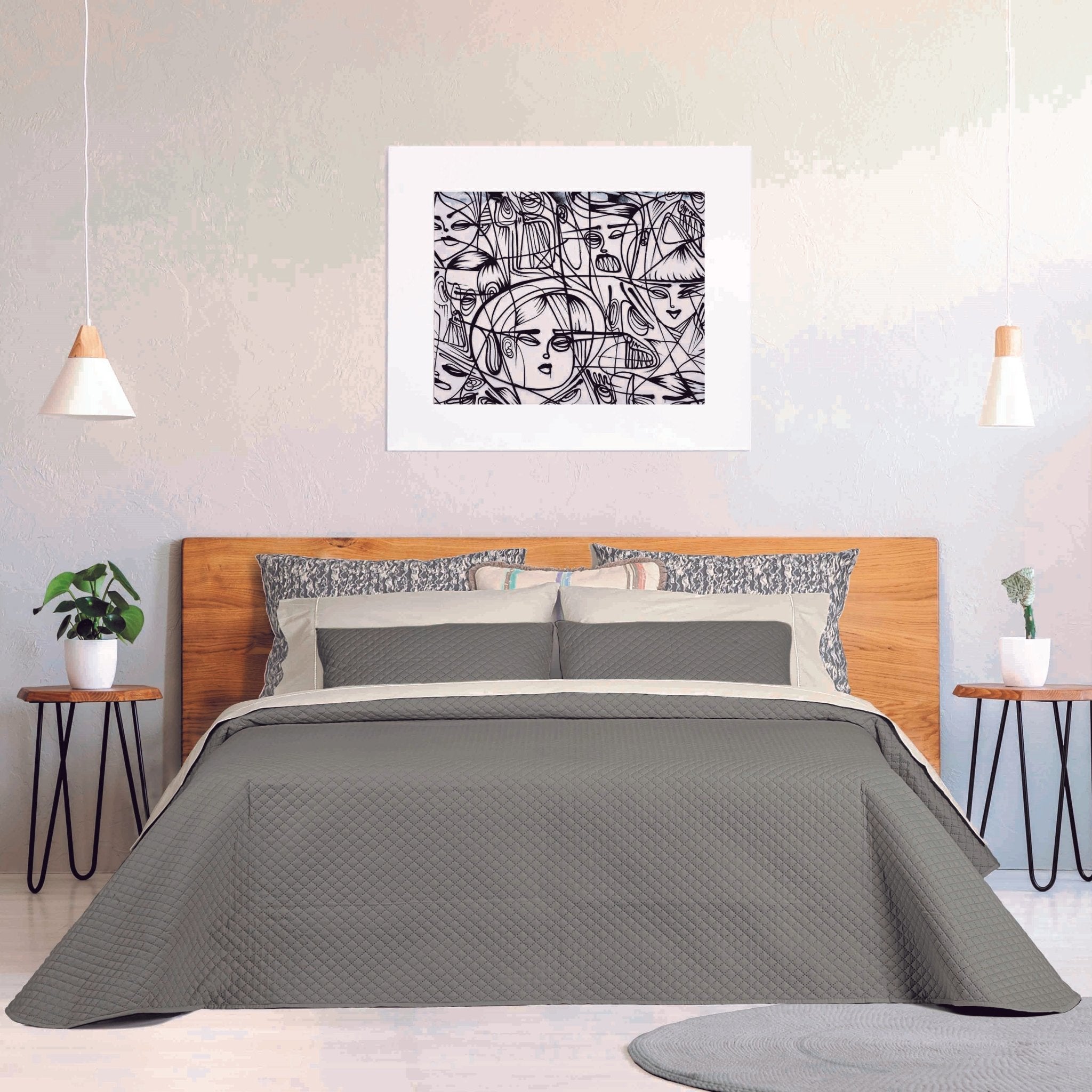 Colcha Troia 2 Cinza - Larbonito