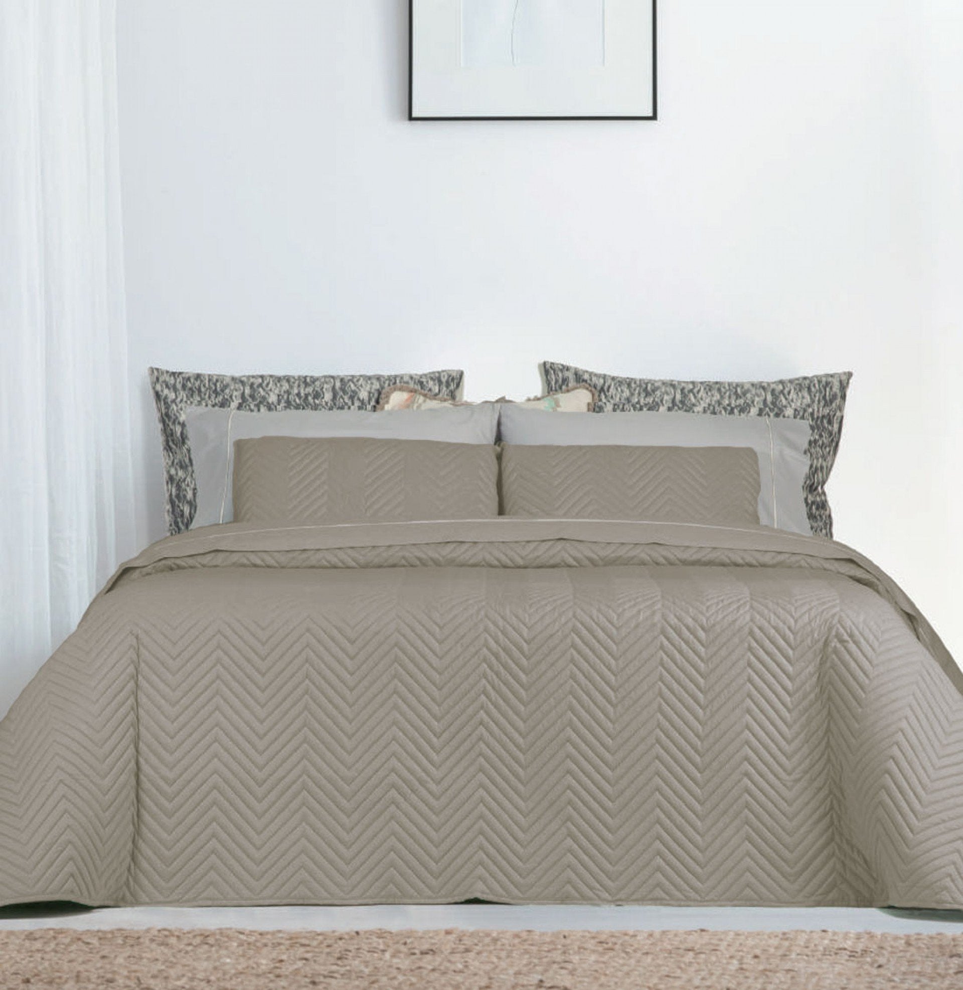 Colcha Troia 3 Taupe - Larbonito