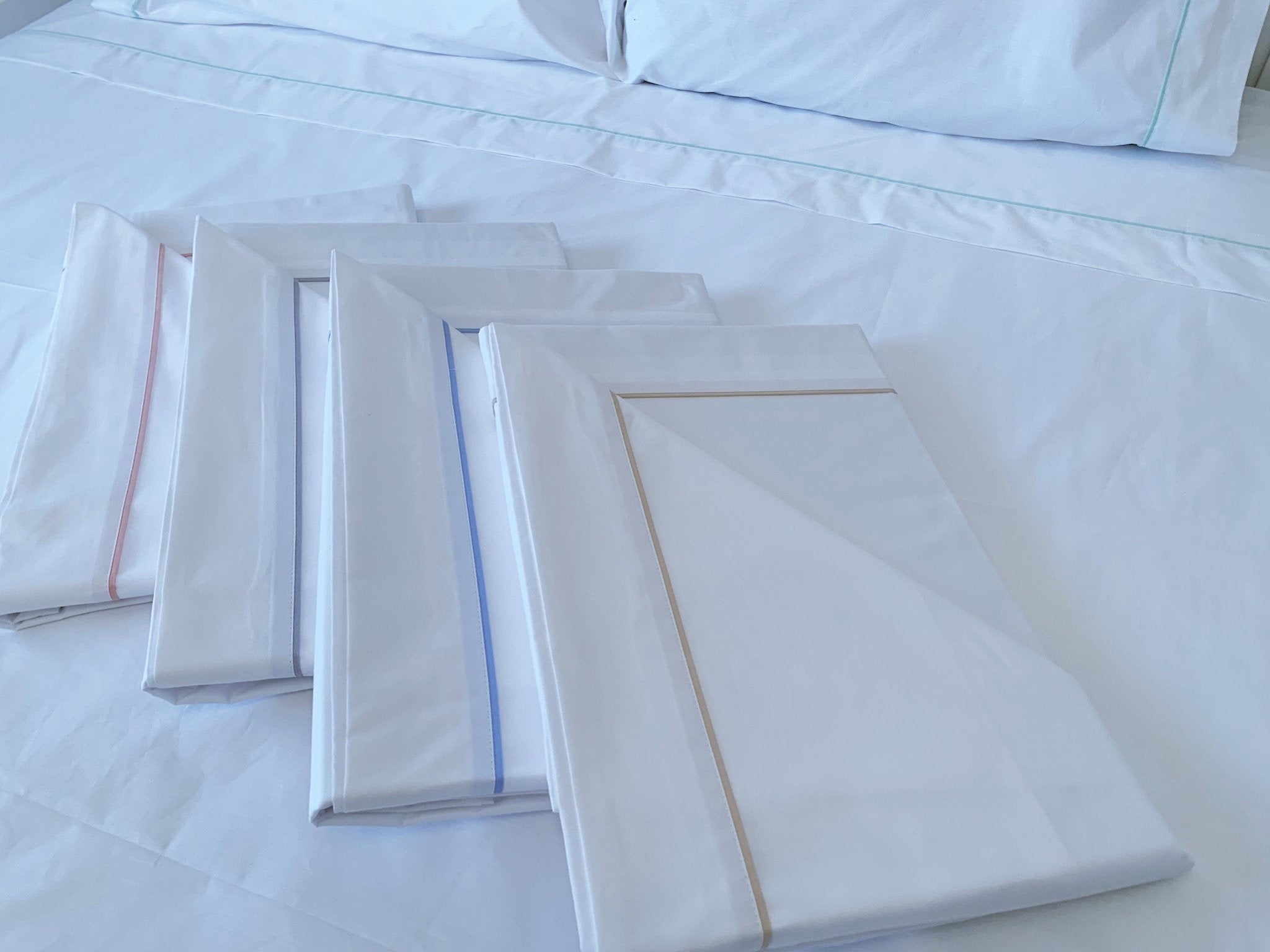 Conjunto de Lençóis de Cama Algodão Percal 400 Fios - Larbonito