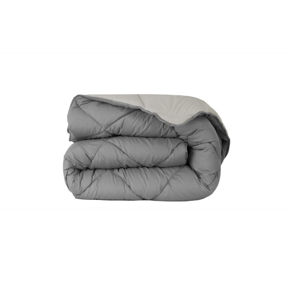 Edredão Aquecimento Bicolor Cinza Escuro e Cinza Claro freeshipping - Larbonito