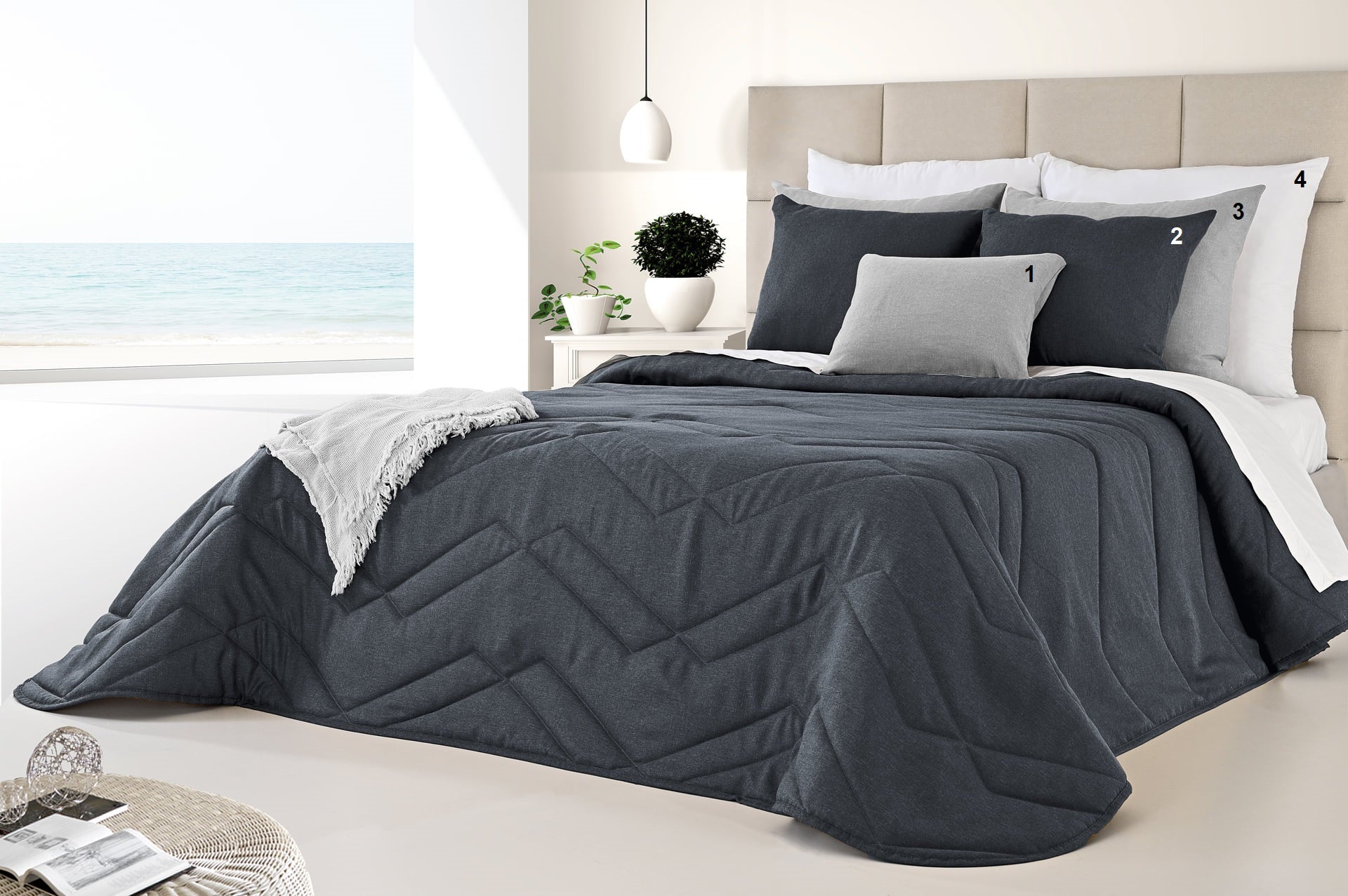 Edredom Linen Azul Ganga - Larbonito