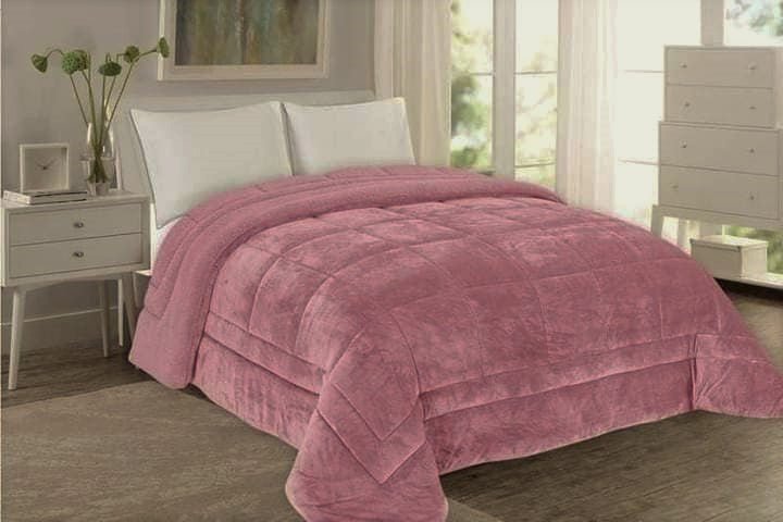 Edredom Pelo de Borrego Super Soft Rosa Velho - Larbonito