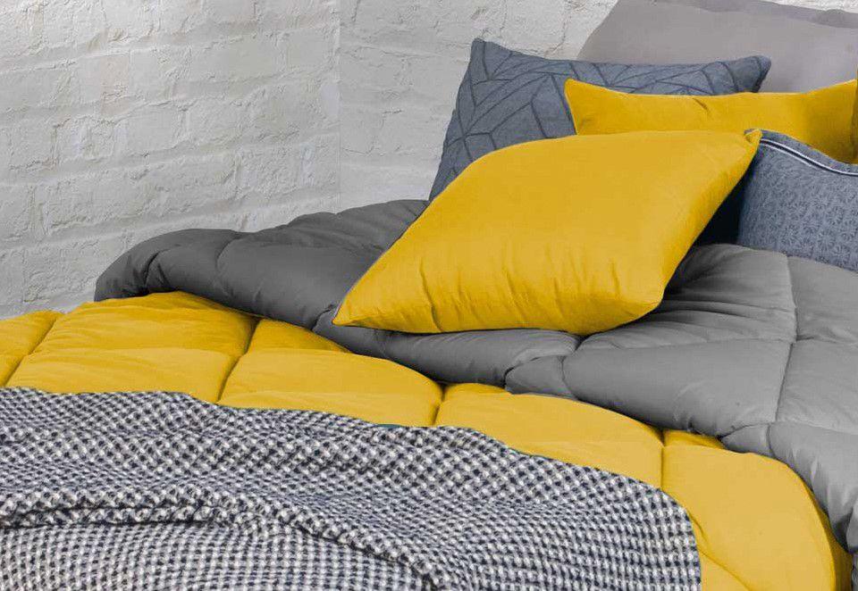 Edredon de Aquecimento Bicolor Amarelo e Cinza freeshipping - Larbonito