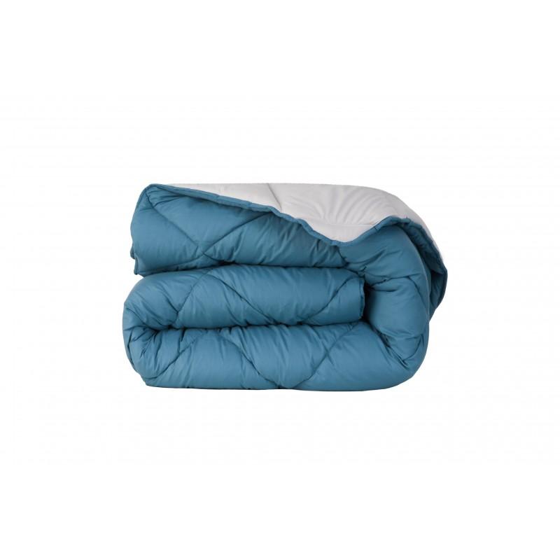 Edredon de Aquecimento Bicolor Azul Petróleo e Cinza freeshipping - Larbonito