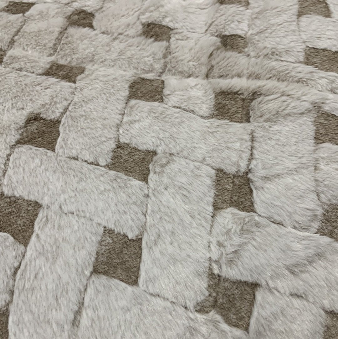 Edredon Xadrez Castanho com Pelo de Borrego - Larbonito