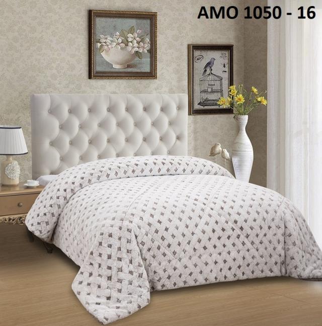 Edredon Xadrez Castanho com Pelo de Borrego - Larbonito