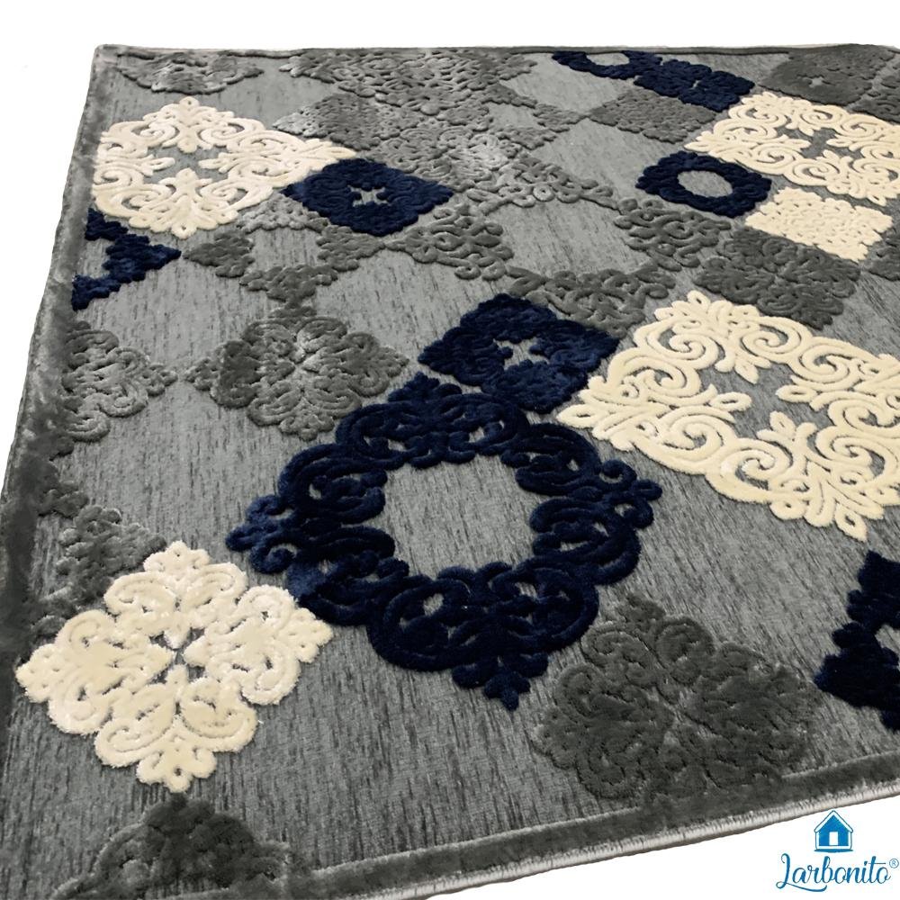 Tapete Moderno e Clássico Cinza/Azul freeshipping - Larbonito
