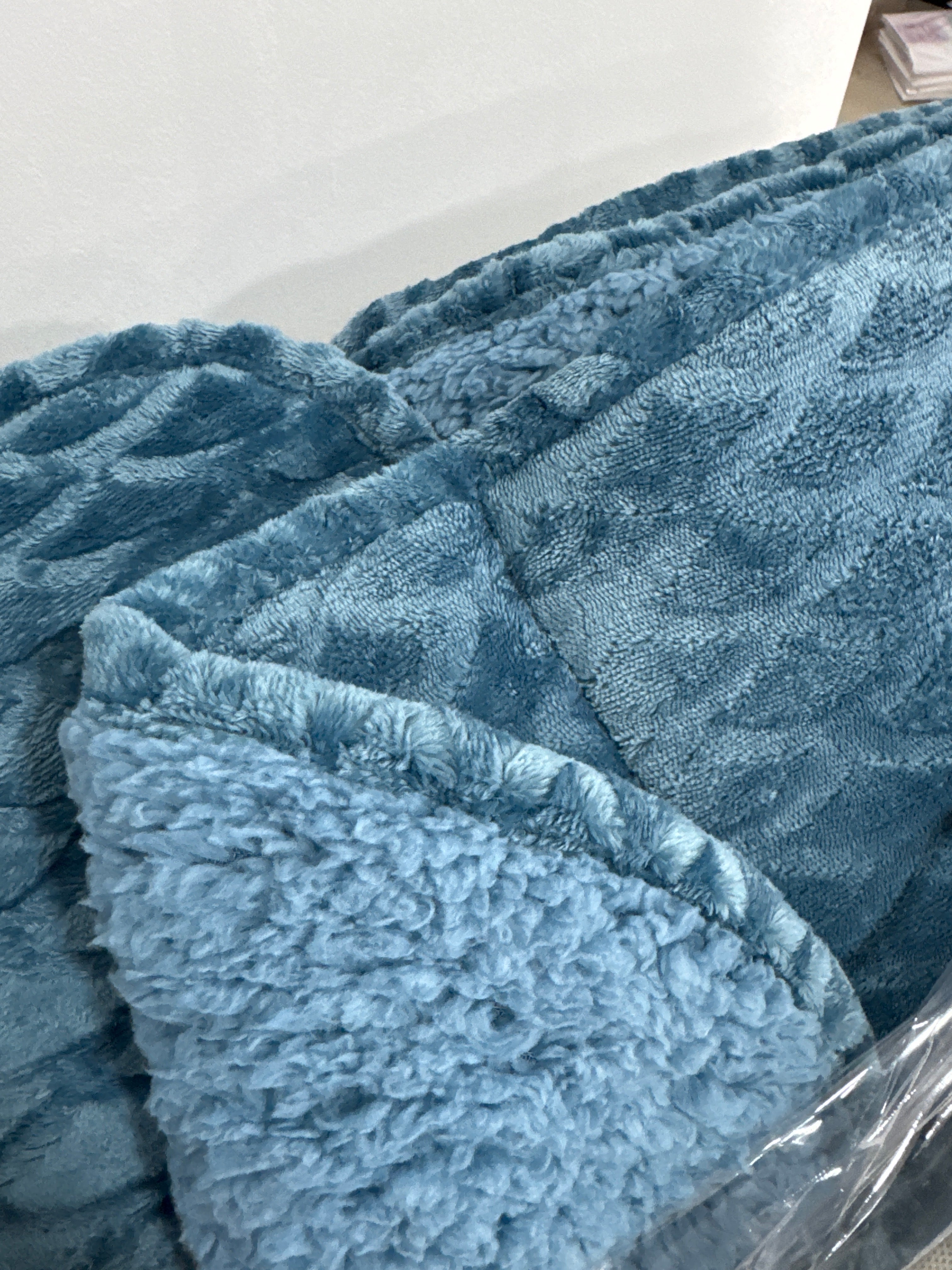 Edredom de Borrego Warm Conchas Azul