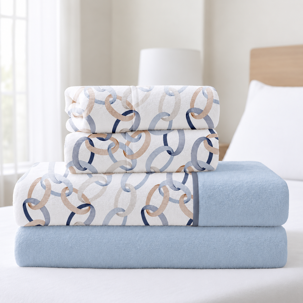 Jogo de Cama de Coralina Melinda Azul