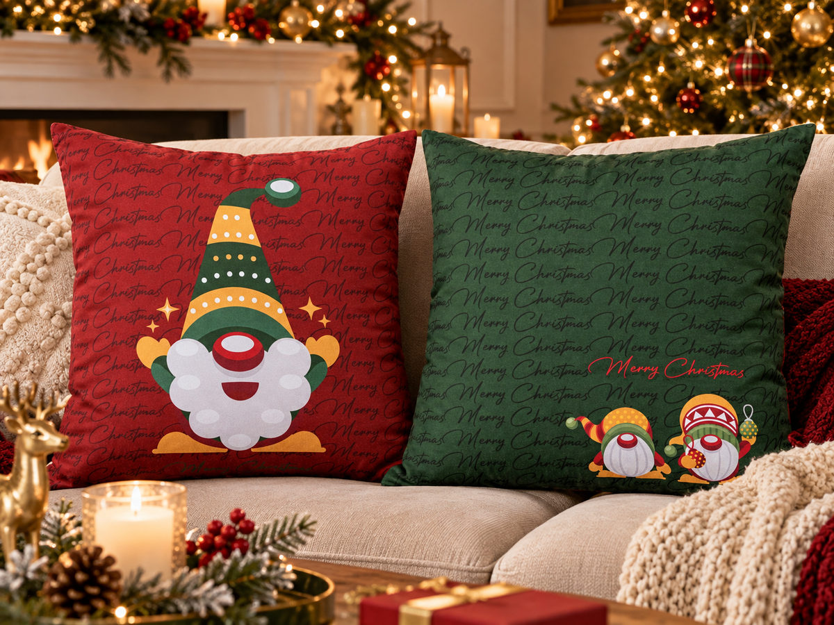 Almofada Decorativa de Natal Gnomo
