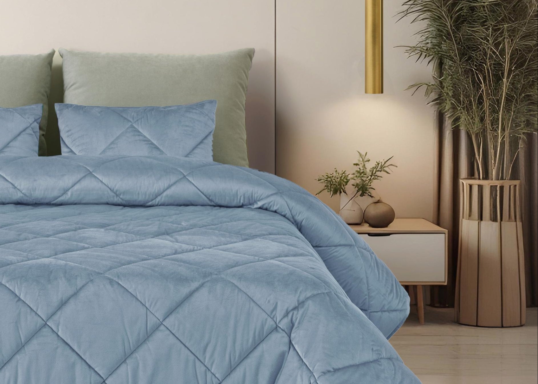 Edredom de Veludo Velvet Cristal Azul