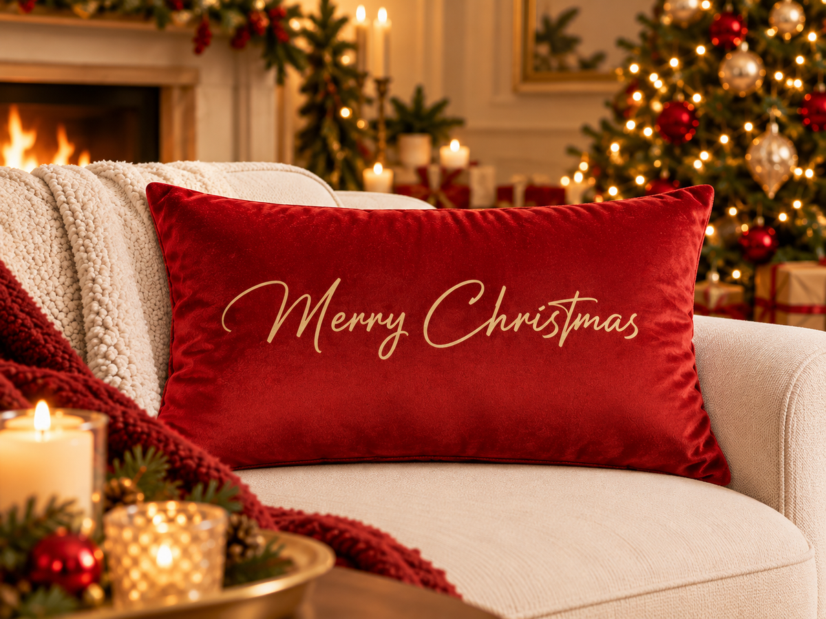 Almofada Decorativa de Natal Melodia - Vermelha