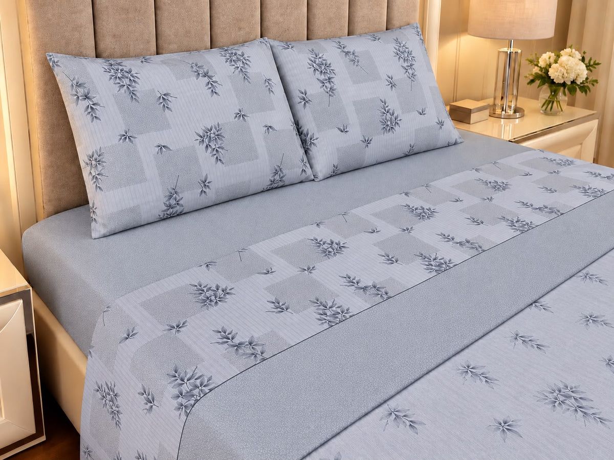 Jogo de Lençóis de Cama Flanela Area Azul