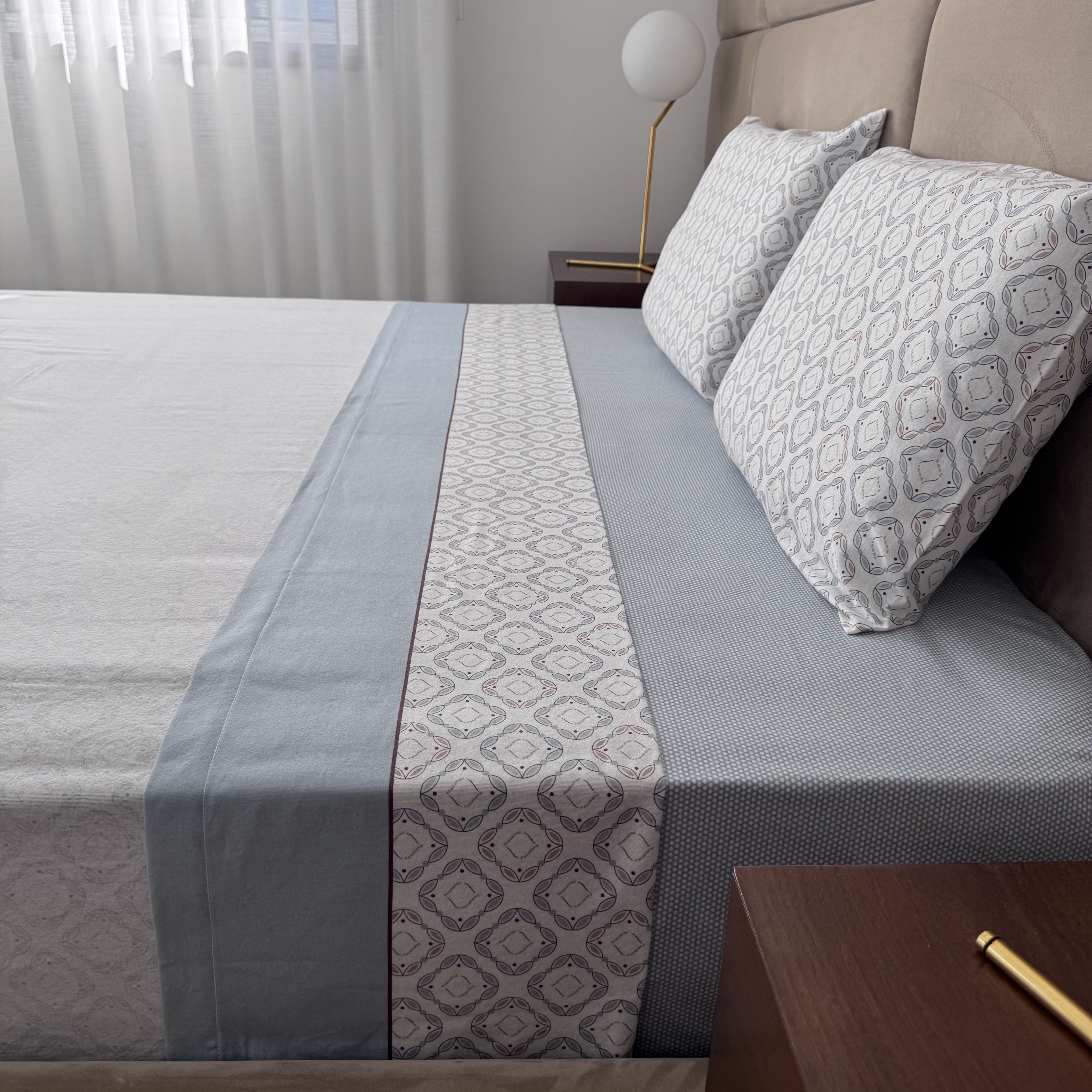 Lençóis de Cama Flanela Atlas Azul