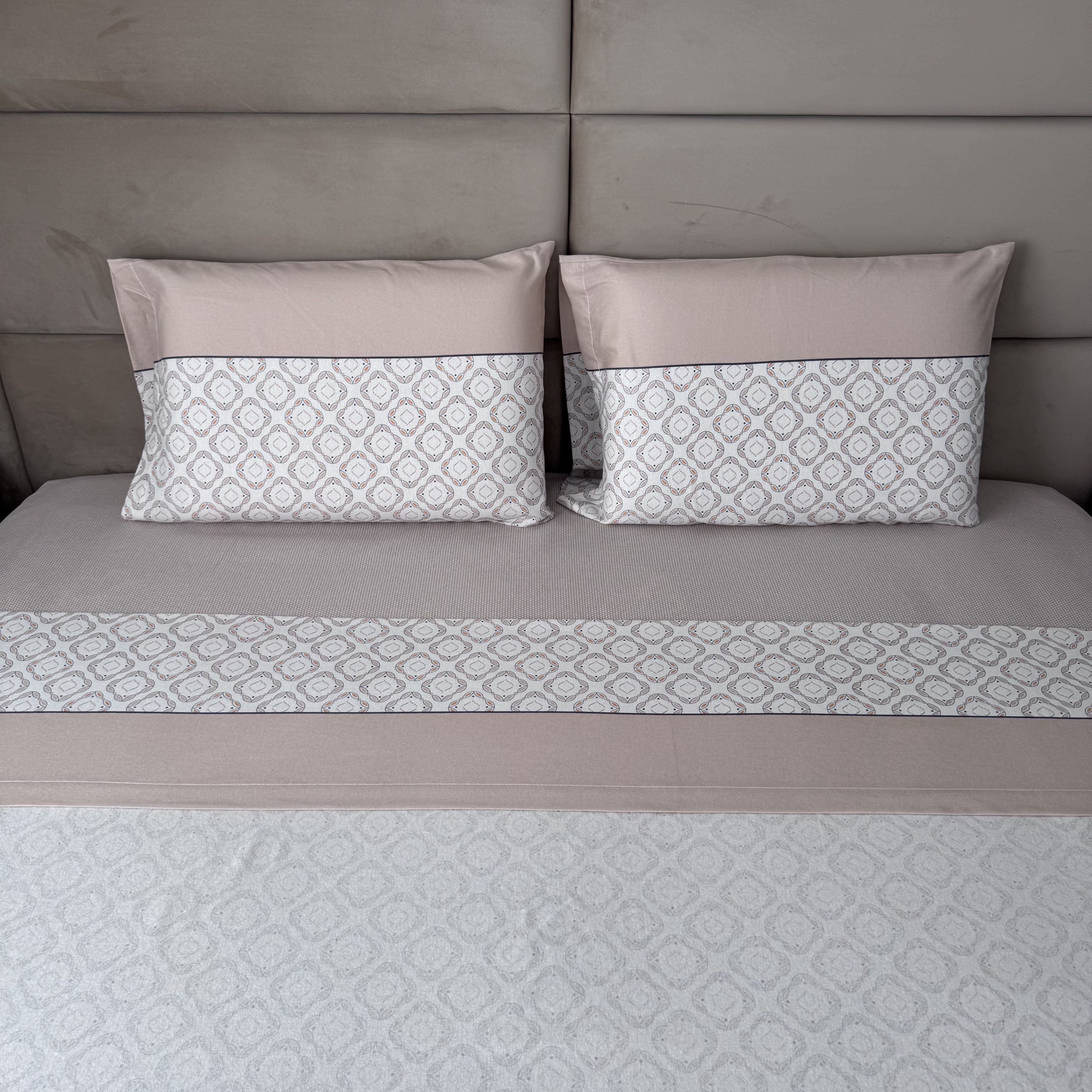 Lençóis de Cama Flanela Atlas Bege