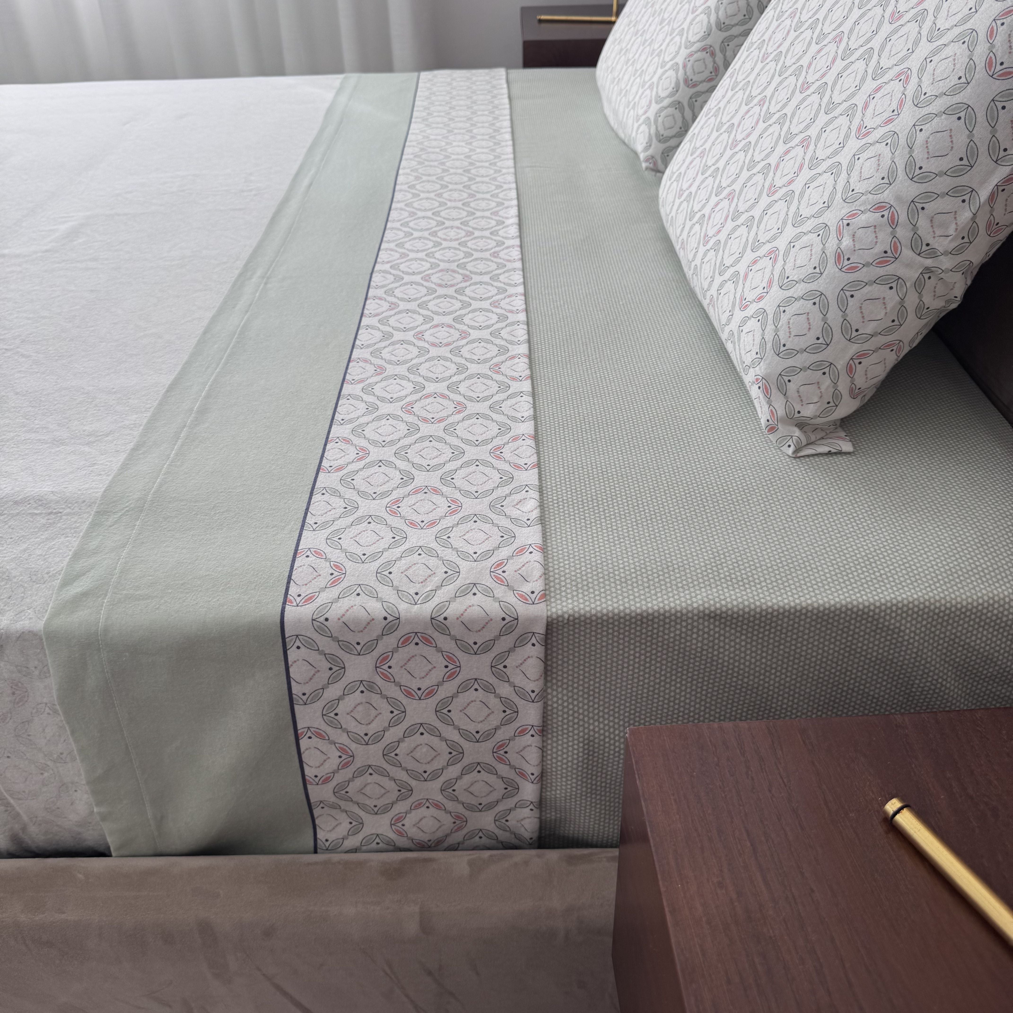Lençóis de Cama Flanela Atlas Verde