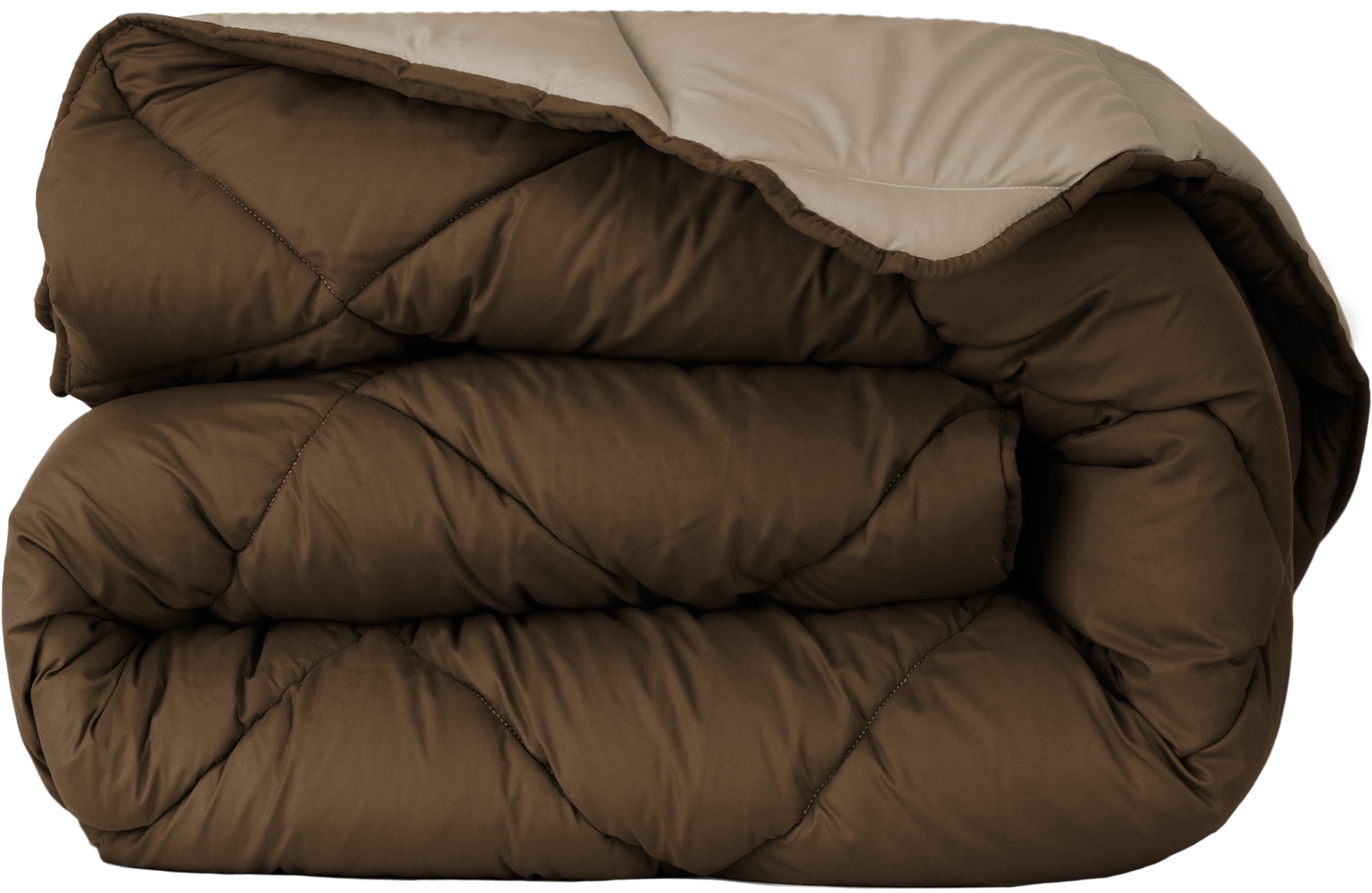 Edredón calefactor marrón y beige 