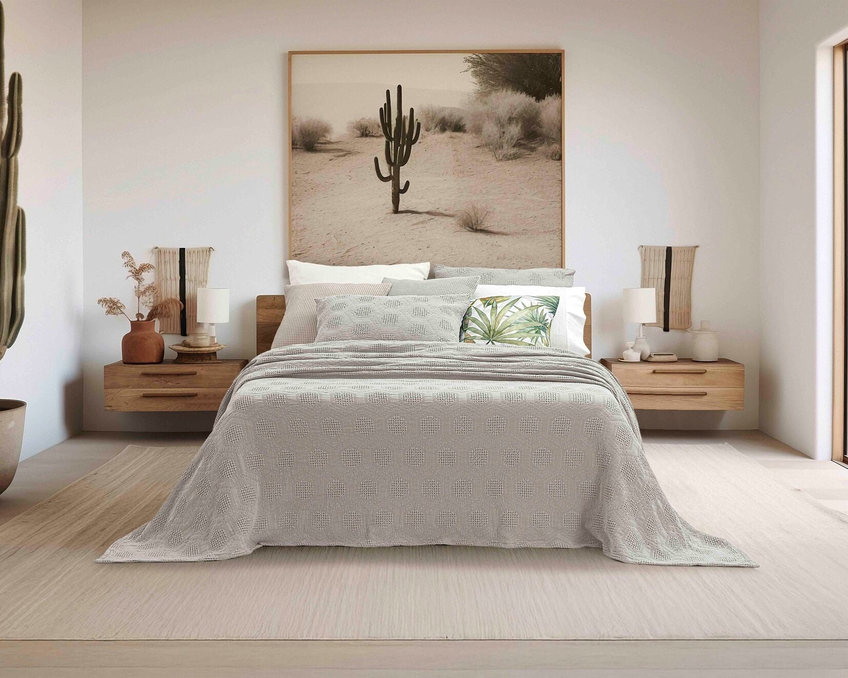 Colcha Jacquard Búzios Cinza