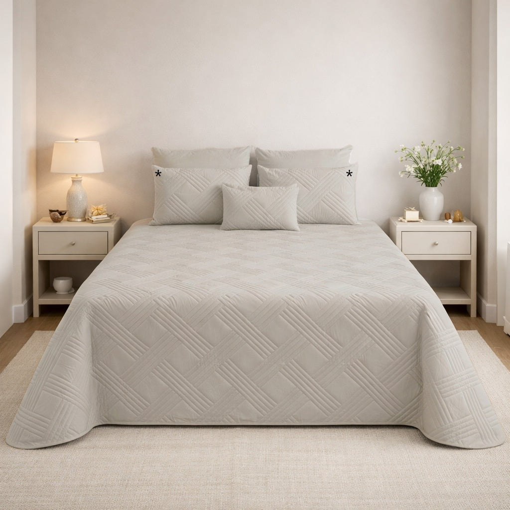 Colcha de Veludo Lux Cinza