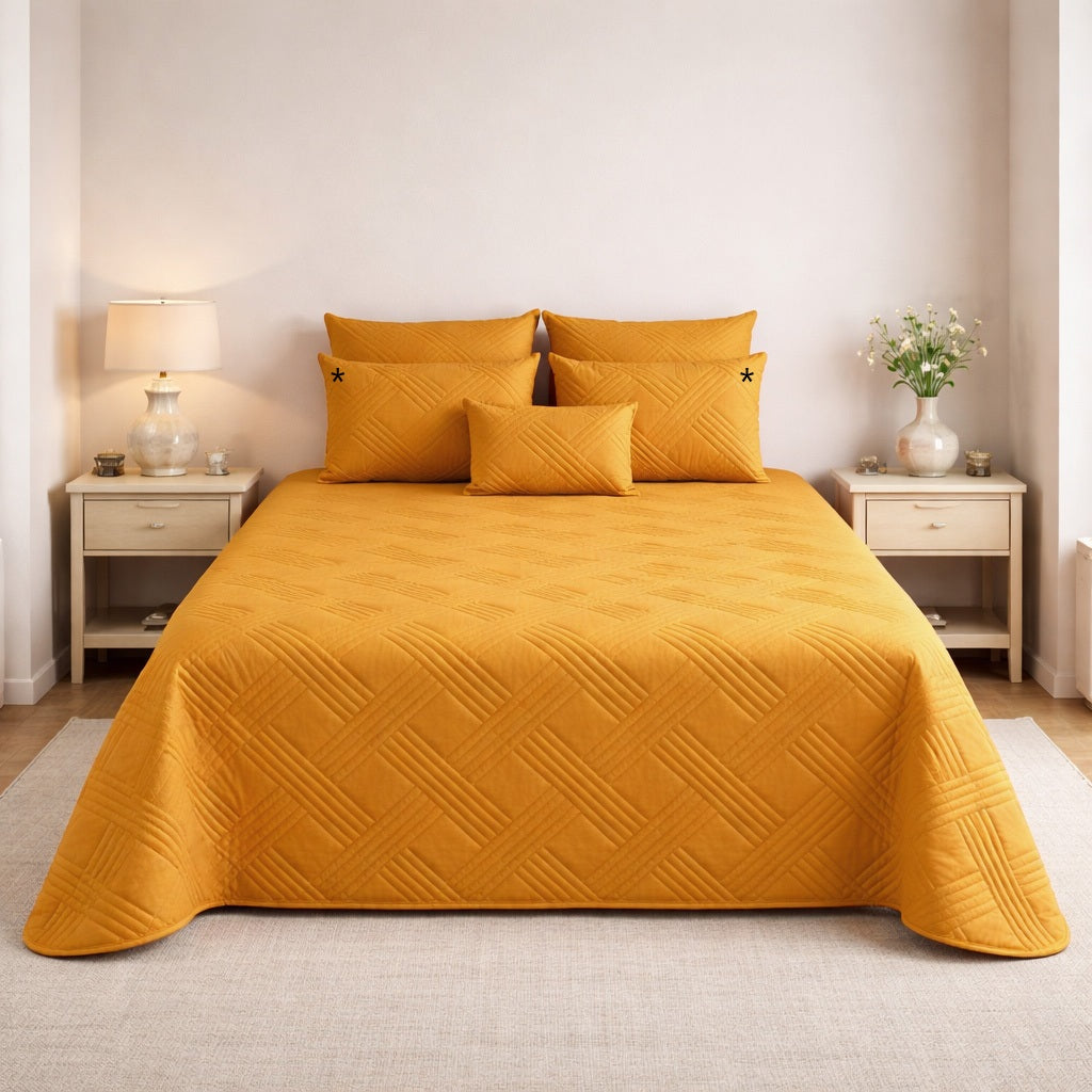 Colcha de Veludo Lux Amarelo