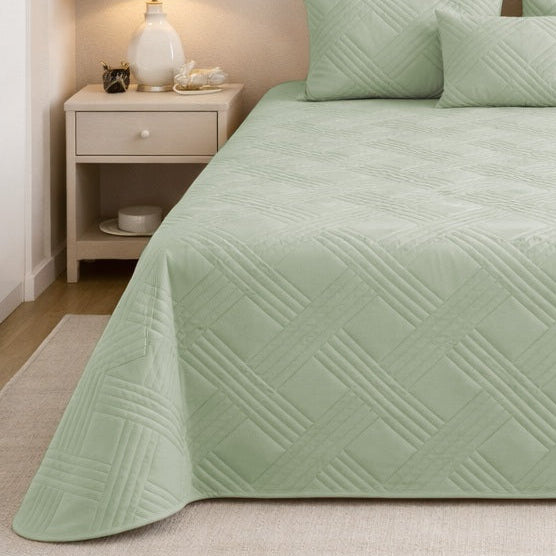 Colcha de Veludo Lux Verde Água