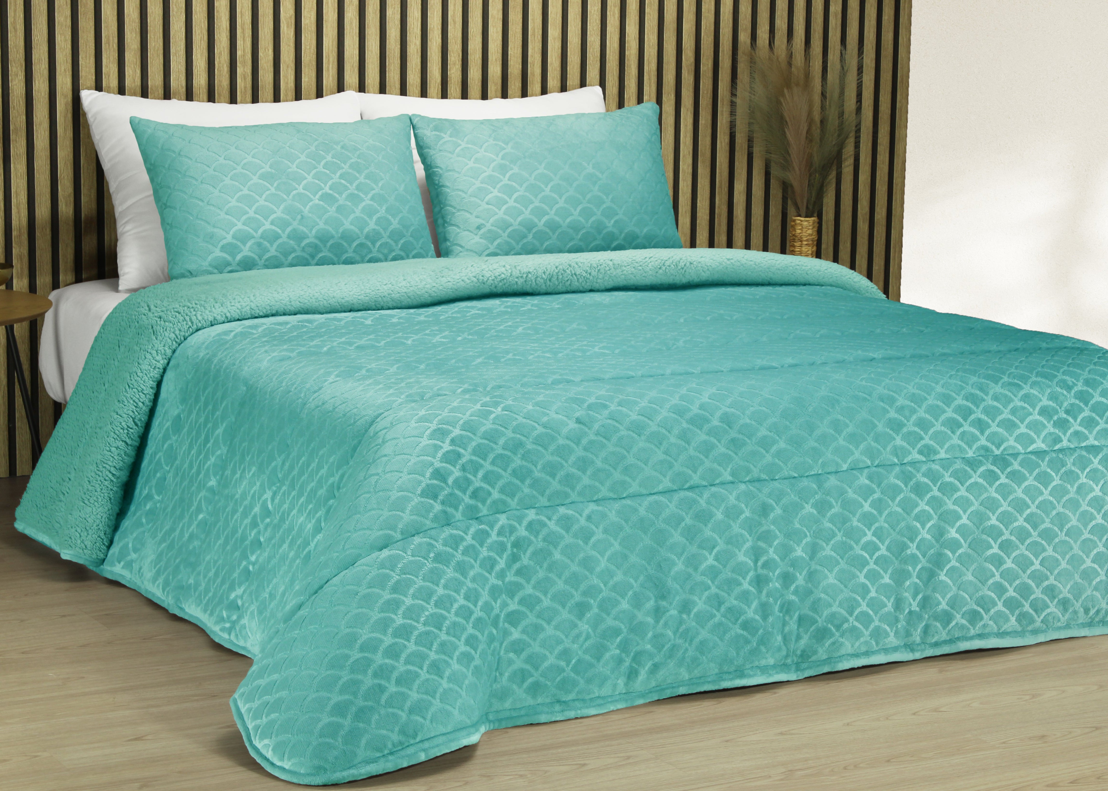 Edredom de Borrego Warm Conchas Verde