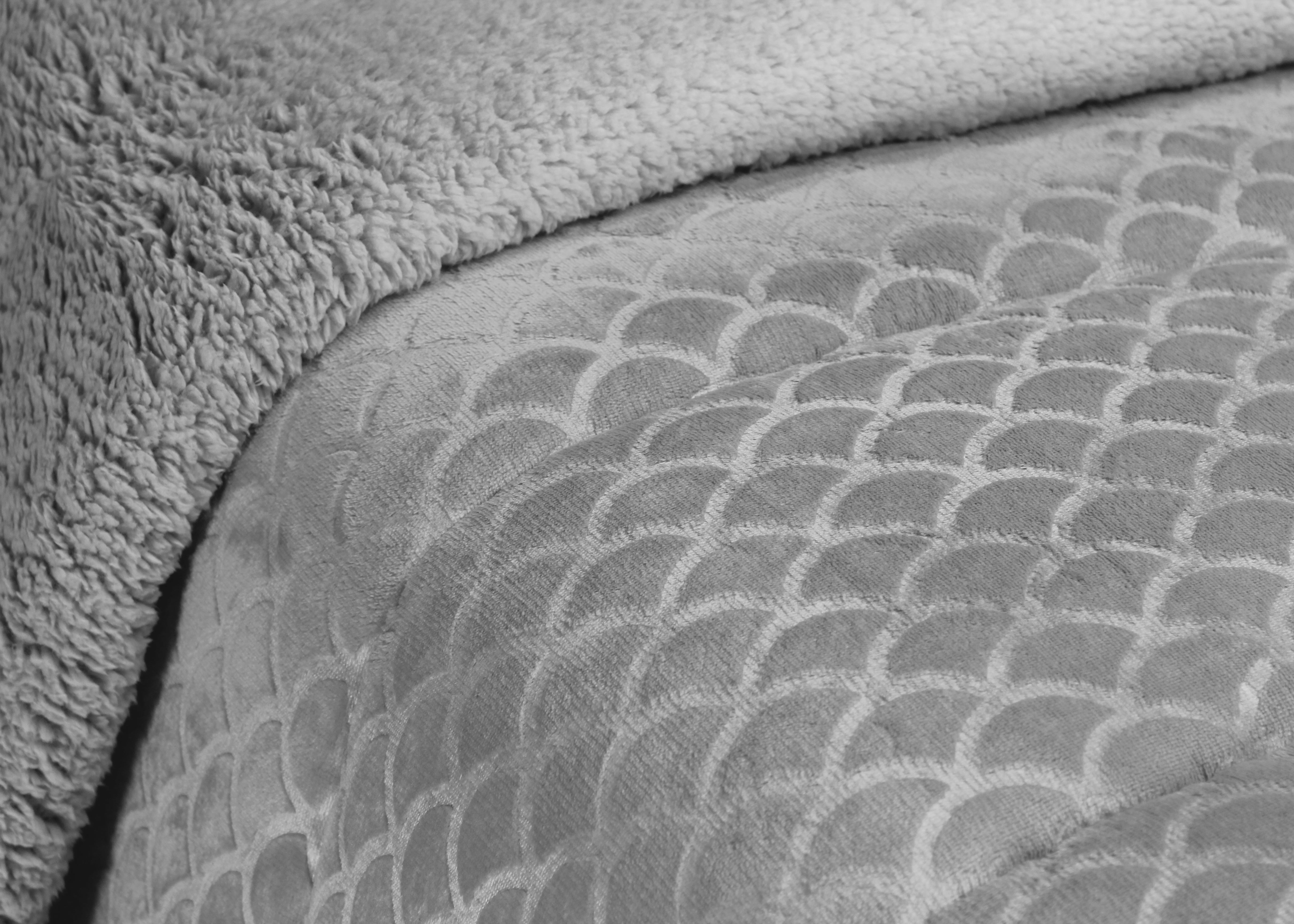 Edredom de Borrego Warm Conchas Cinza
