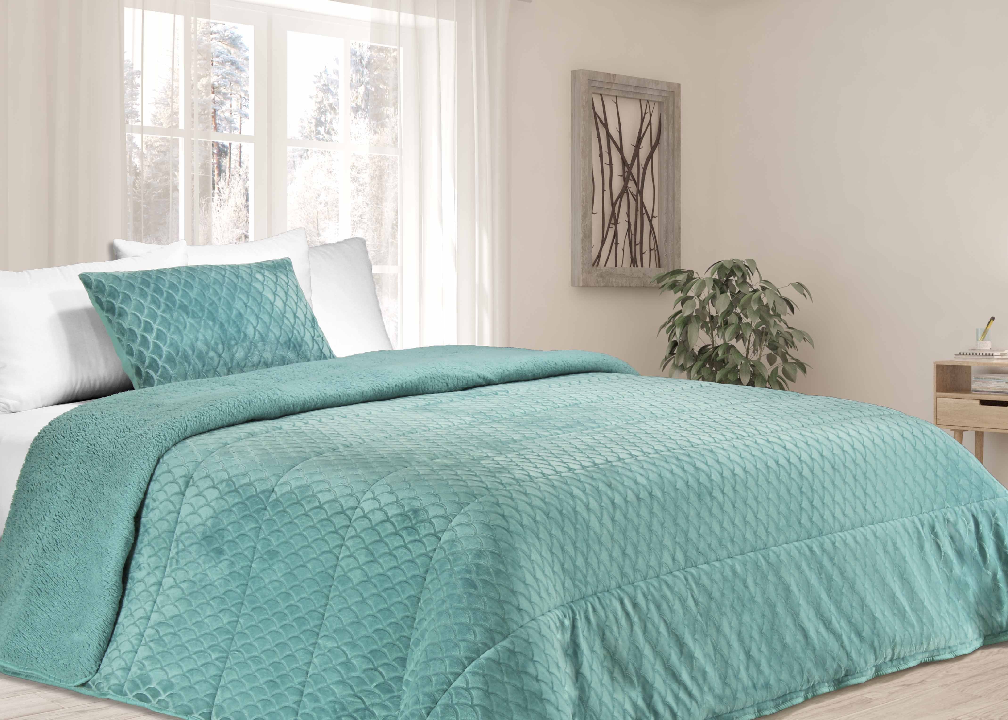 Edredom de Borrego Warm Conchas Verde