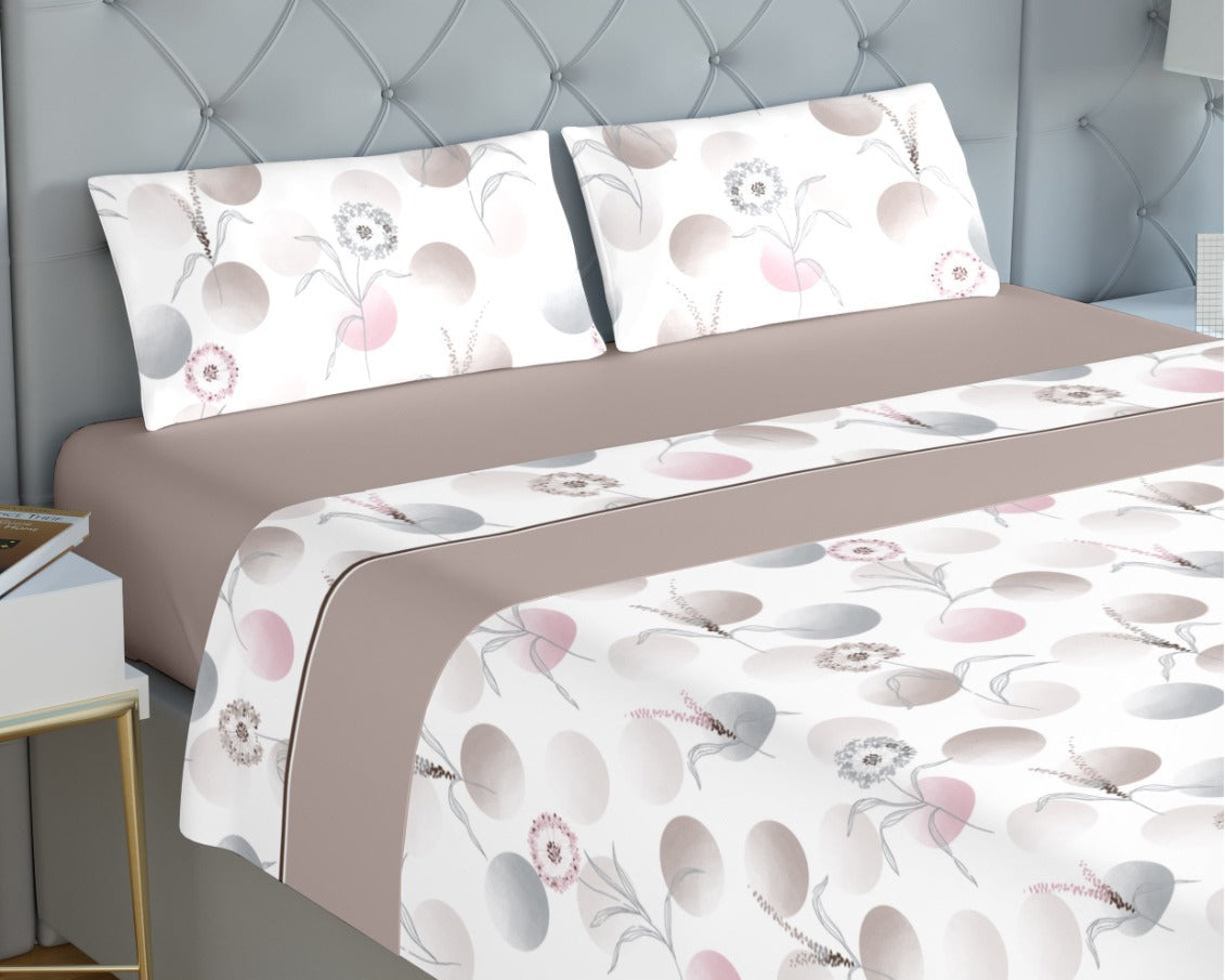 Jogo de Cama de Coralina Roterdão Bege