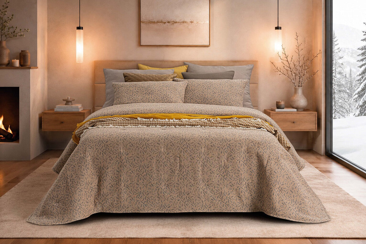 Colcha Jacquard Doren Camel