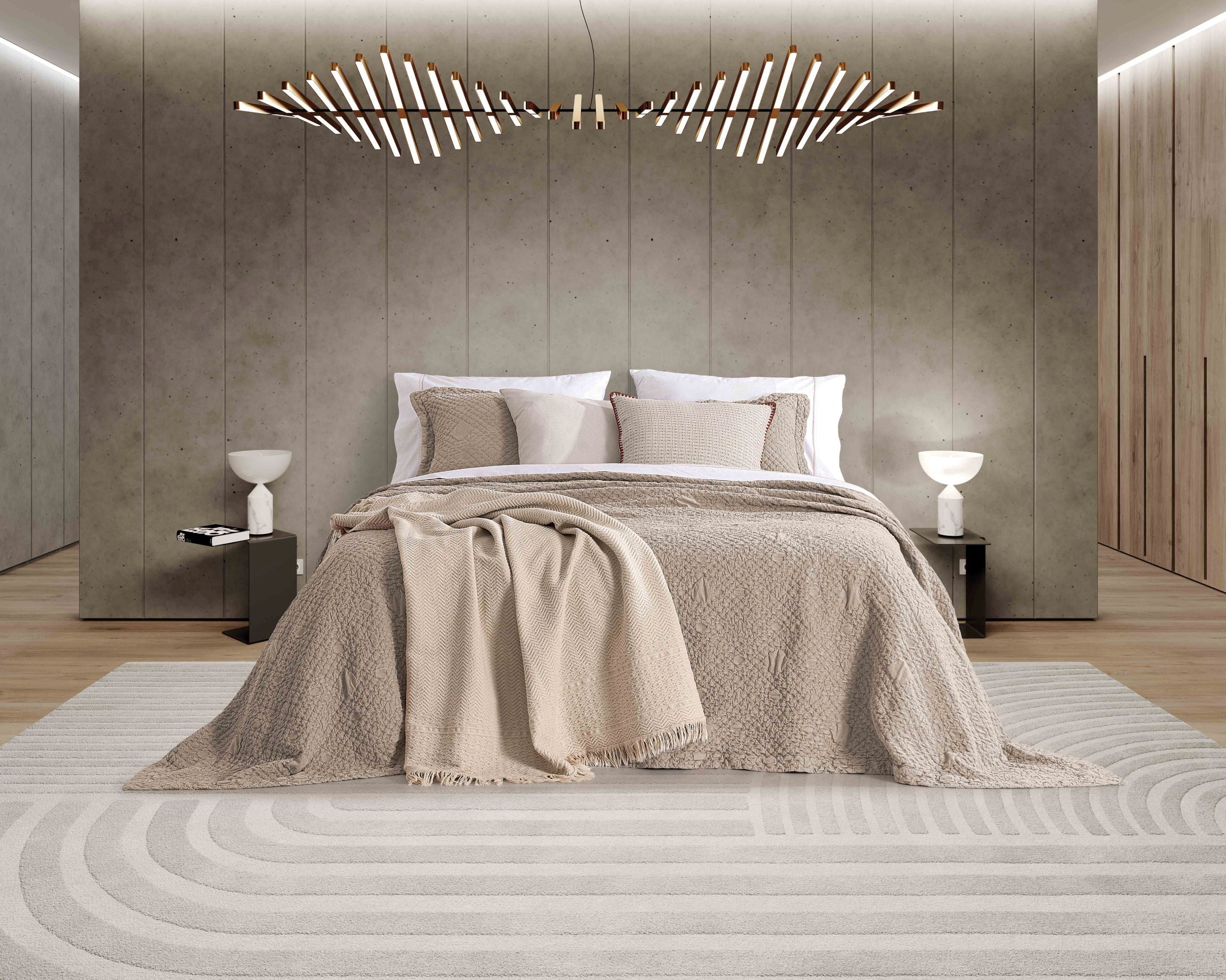 Colcha Jacquard Gengibre Taupe