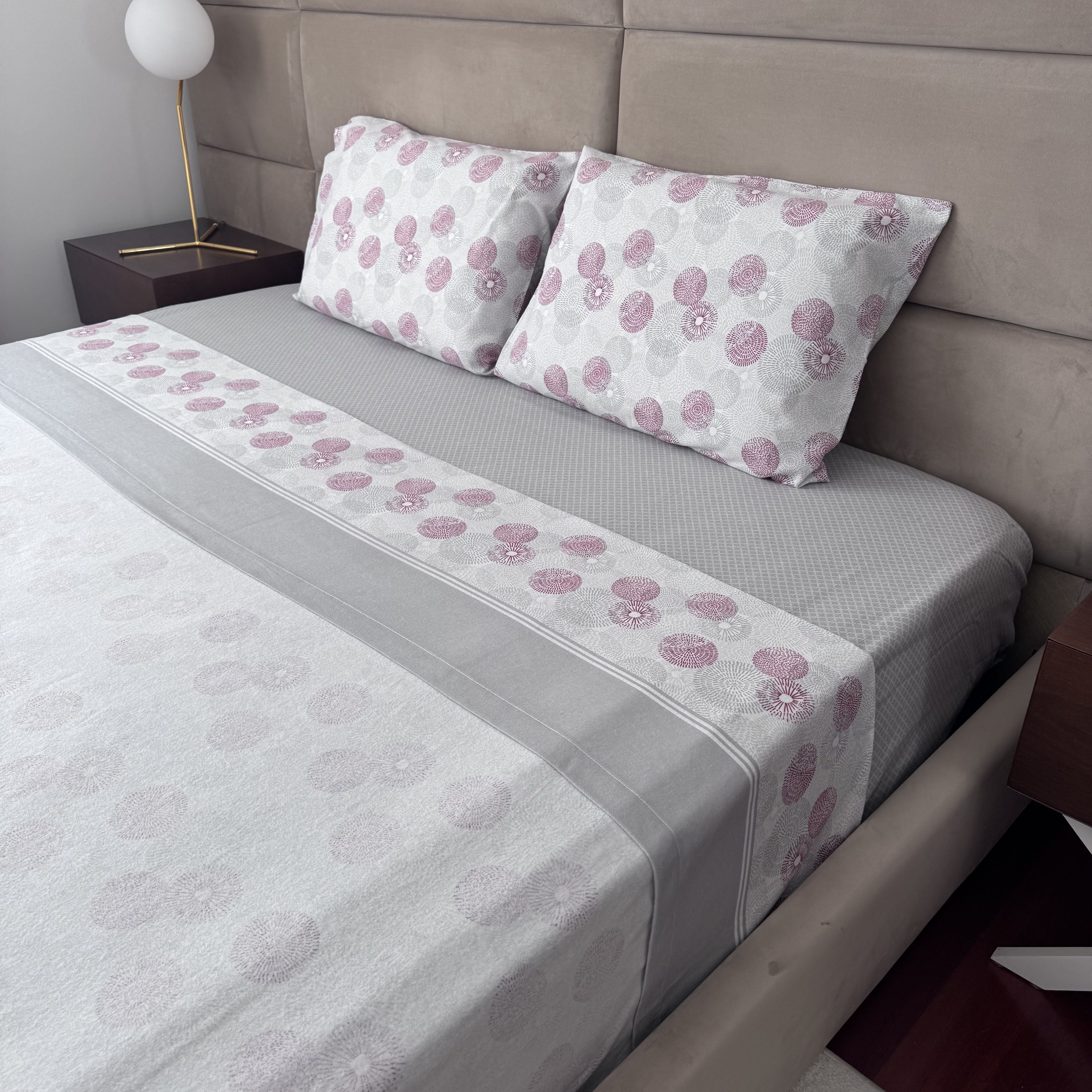Lençóis de Cama Flanela Bloom Cinza