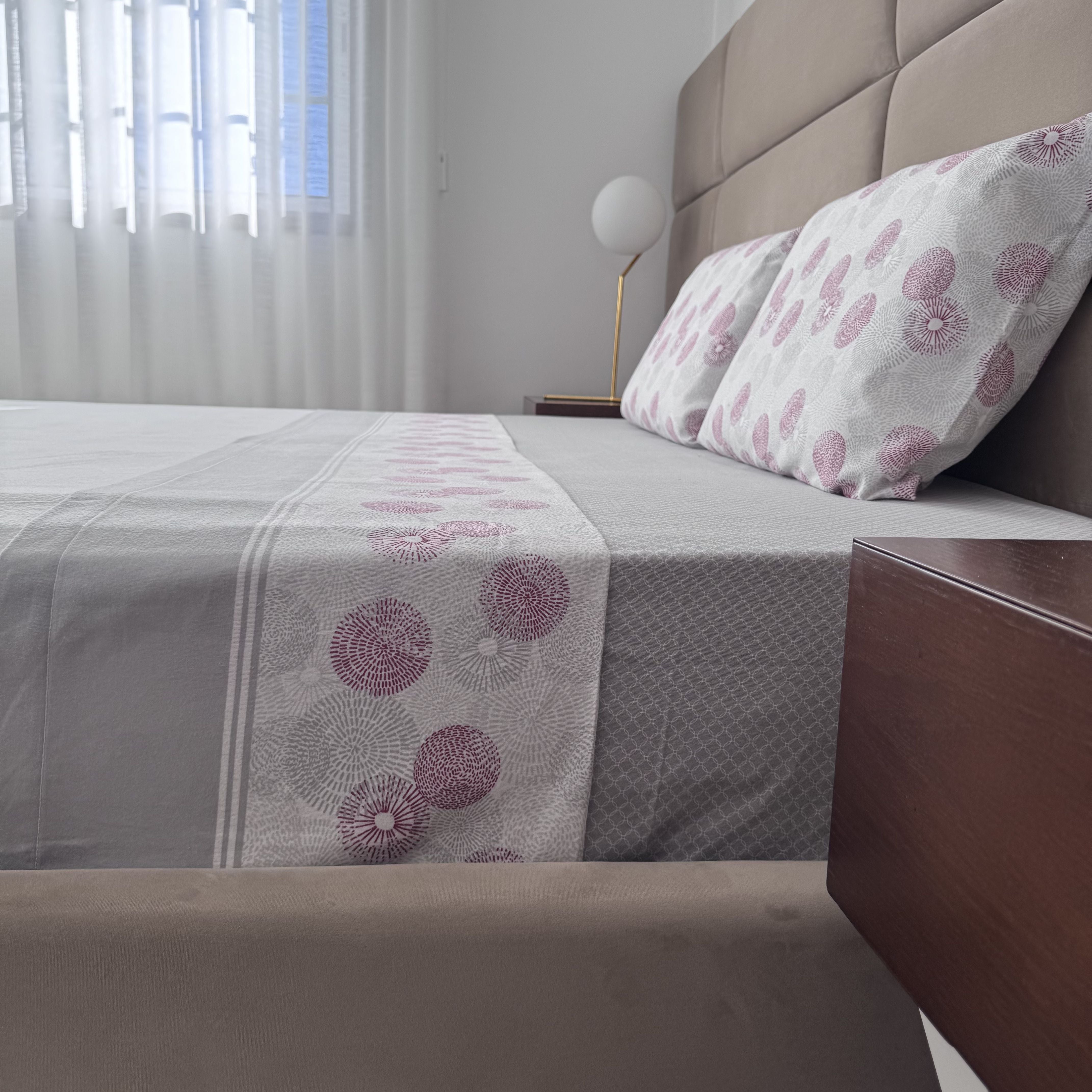Lençóis de Cama Flanela Bloom Cinza