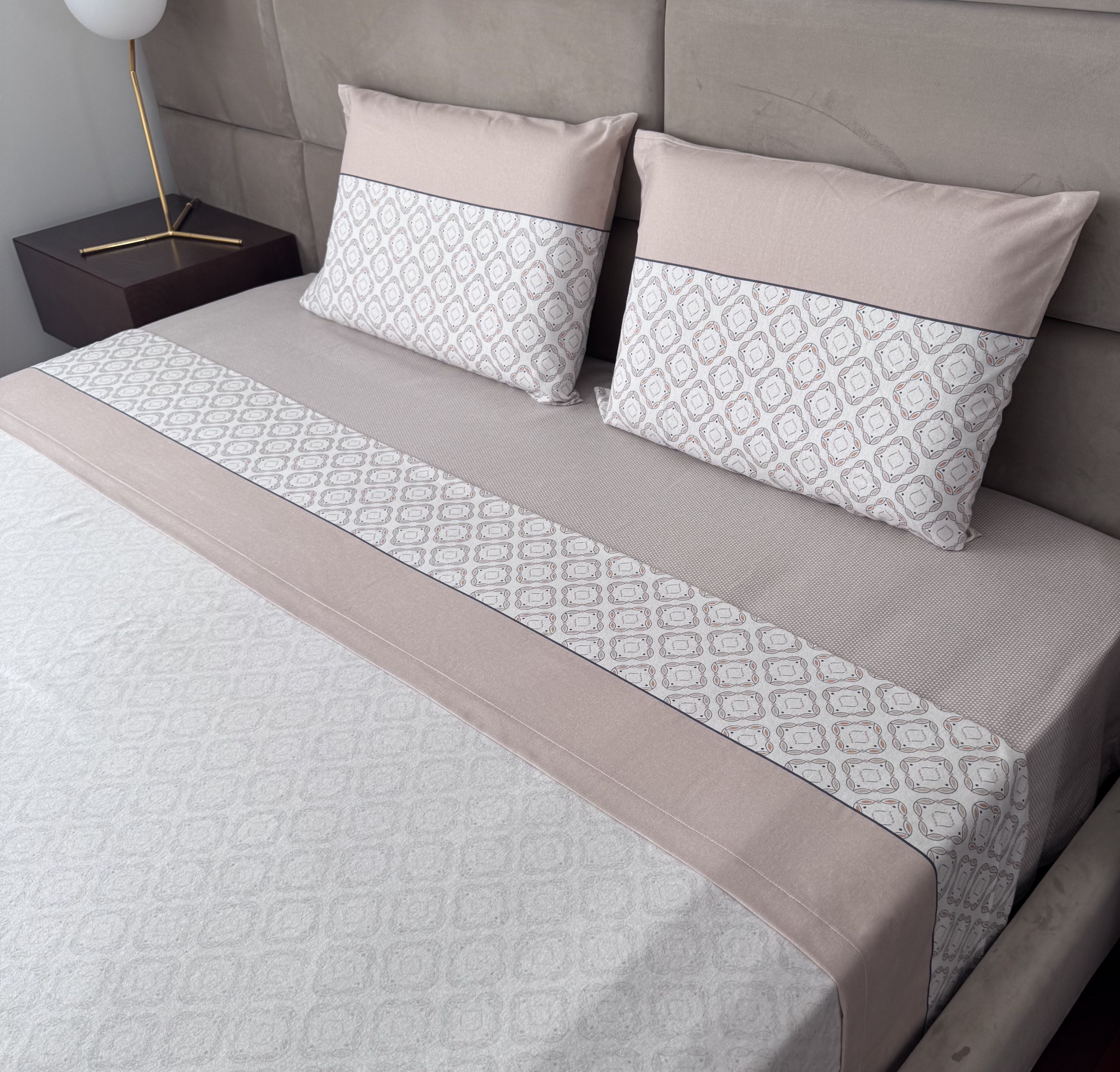 Lençóis de Cama Flanela Atlas Bege