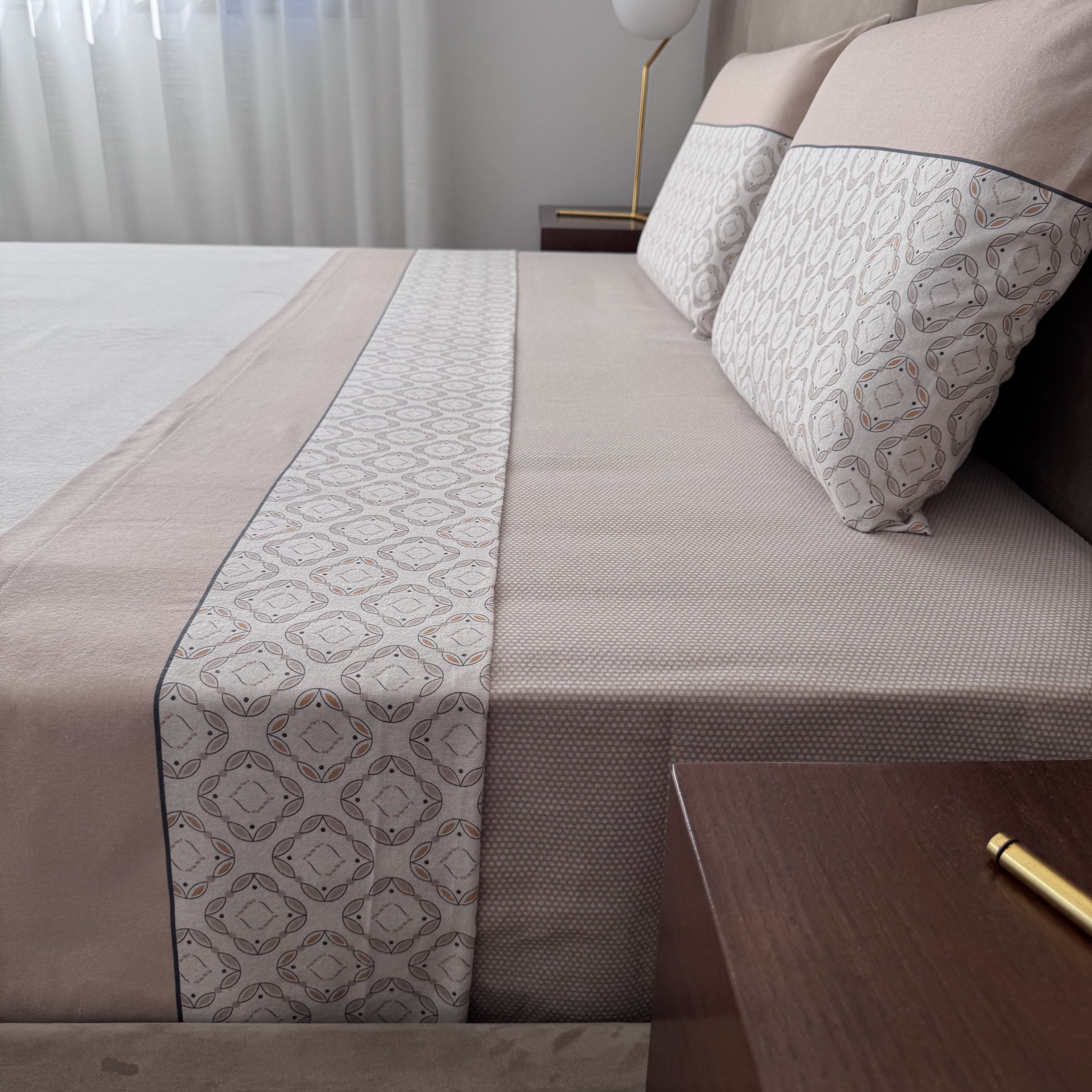 Lençóis de Cama Flanela Atlas Bege