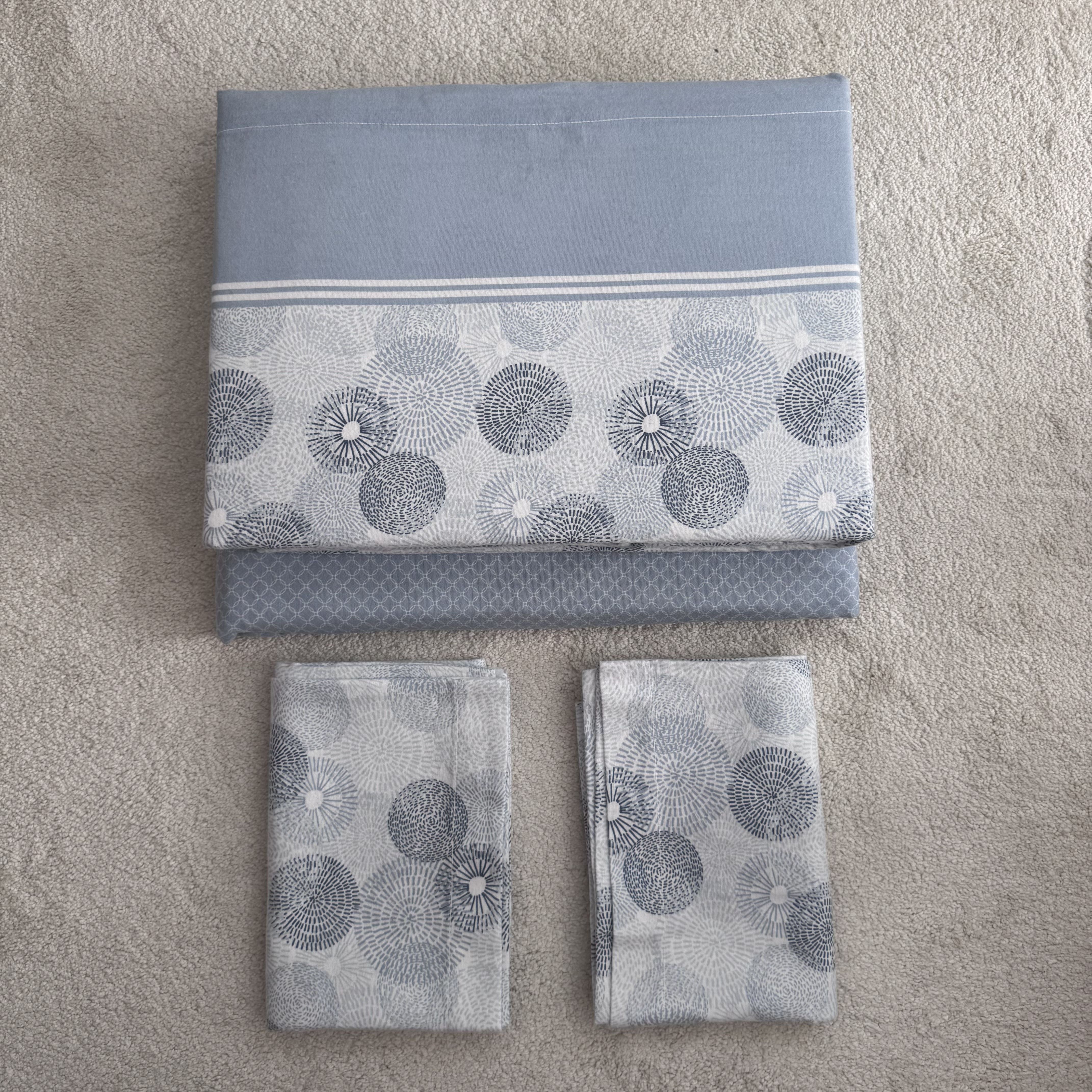 Lençóis de Cama Flanela Bloom Azul