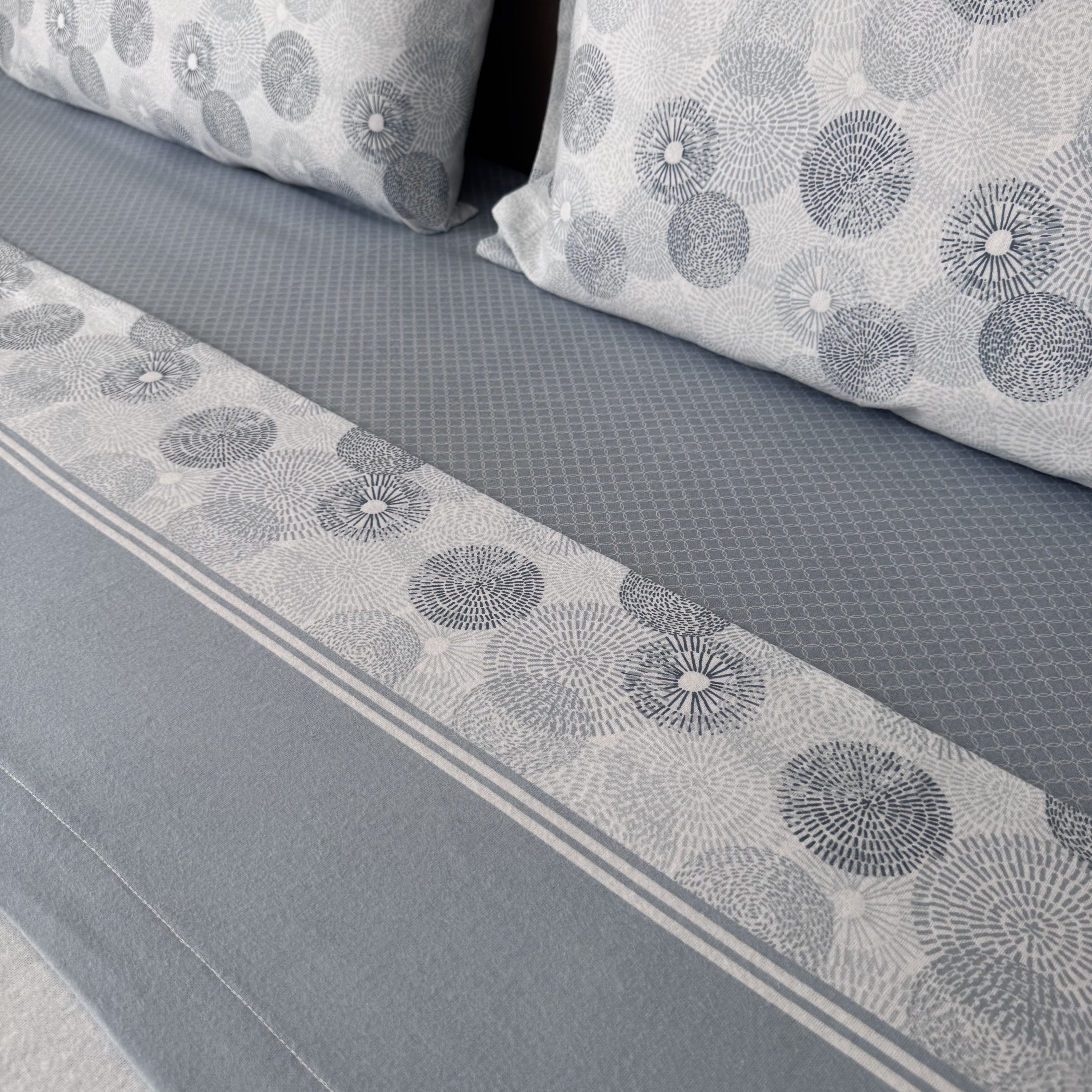 Lençóis de Cama Flanela Bloom Azul