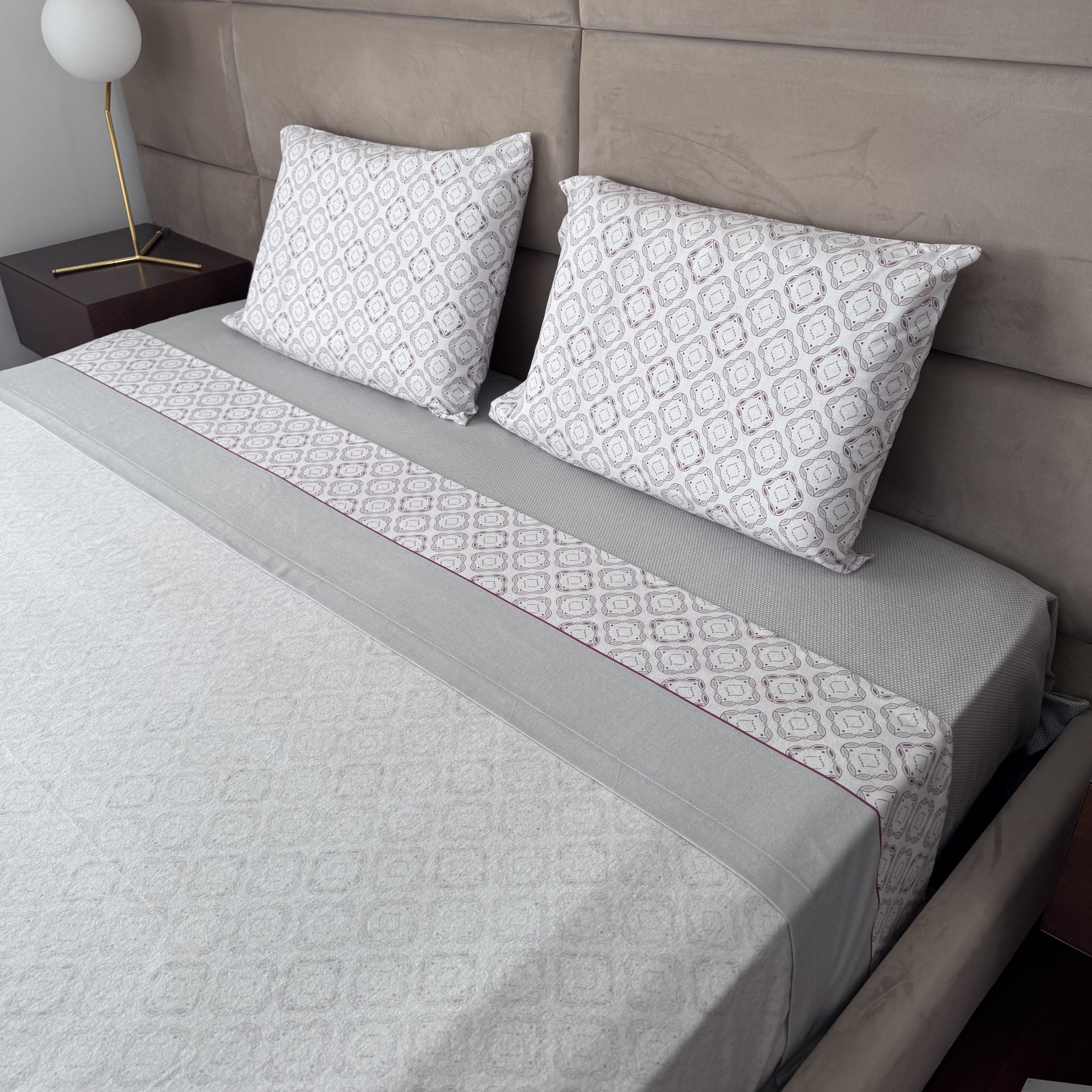 Lençóis de Cama Flanela Atlas Cinza