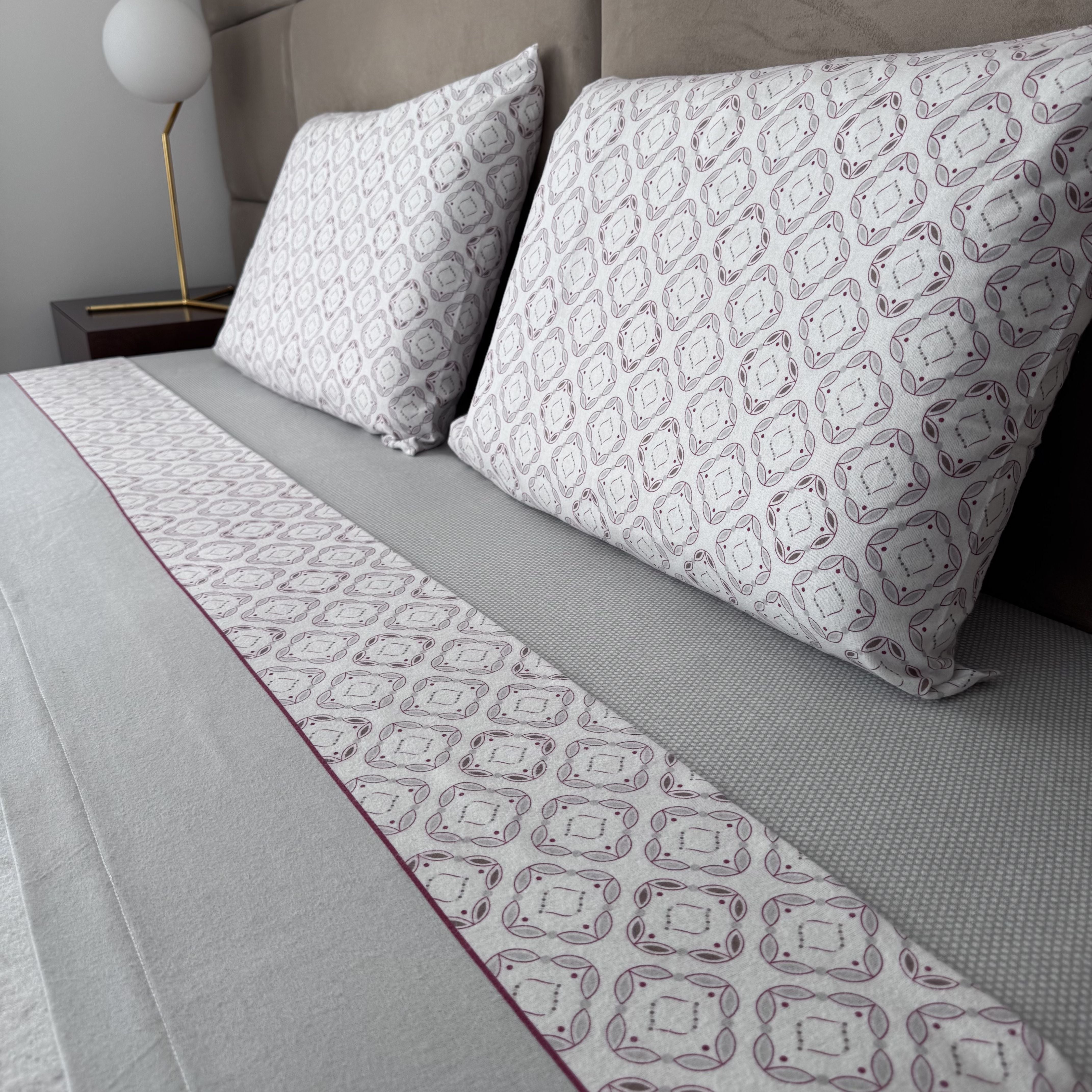Lençóis de Cama Flanela Atlas Cinza