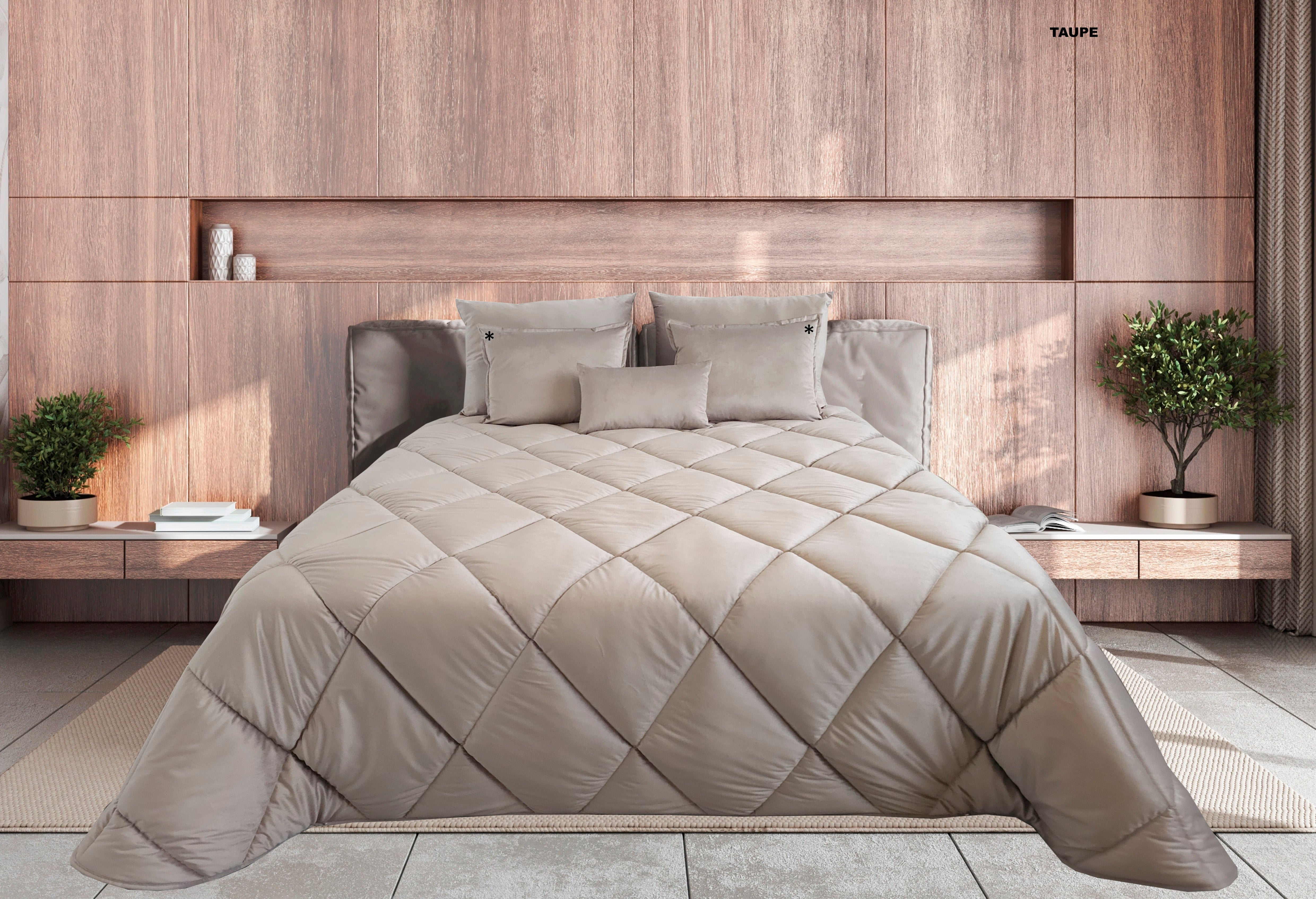 Edredom de Veludo Velux Taupe