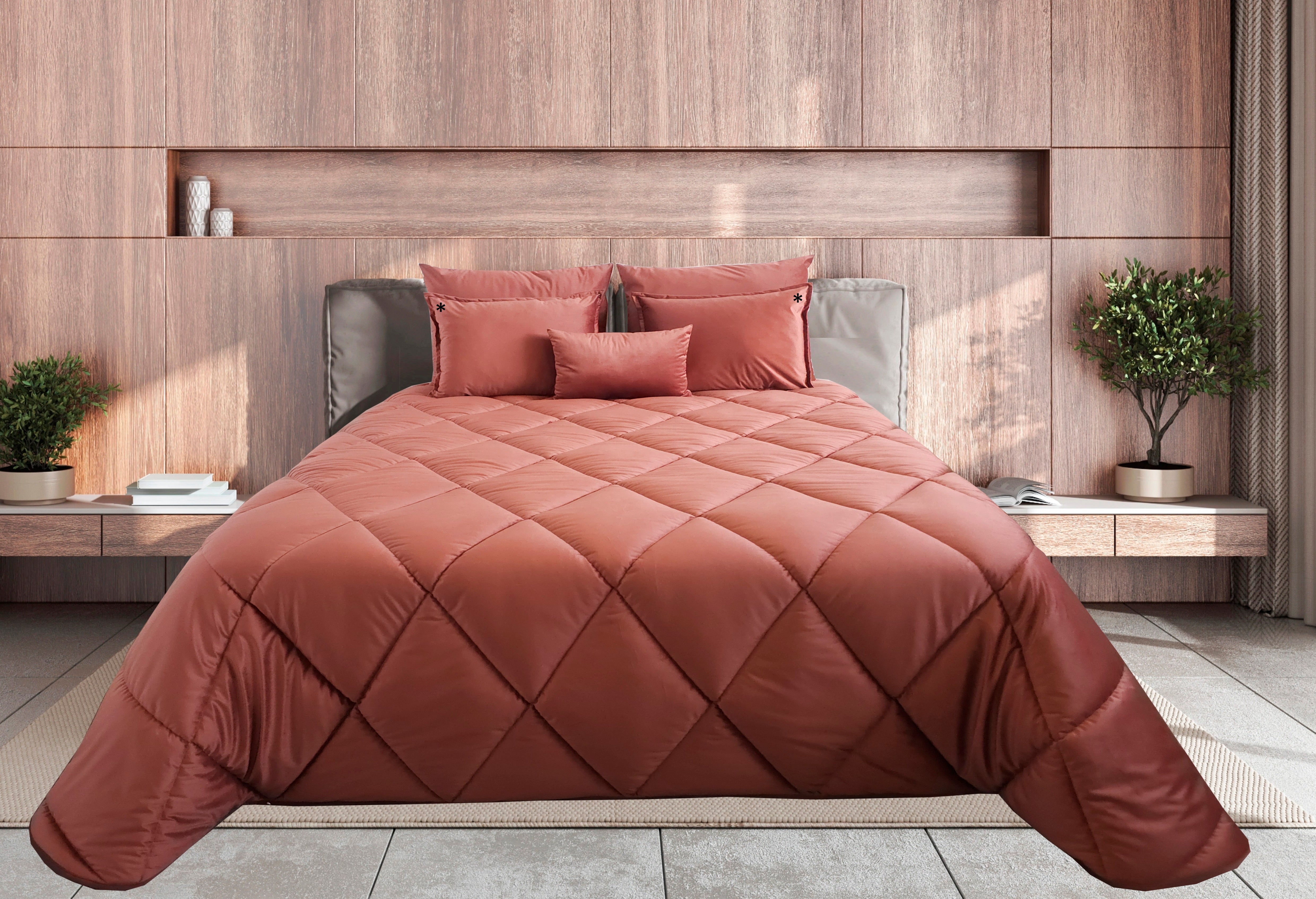 Edredom de Veludo Velux Terracota