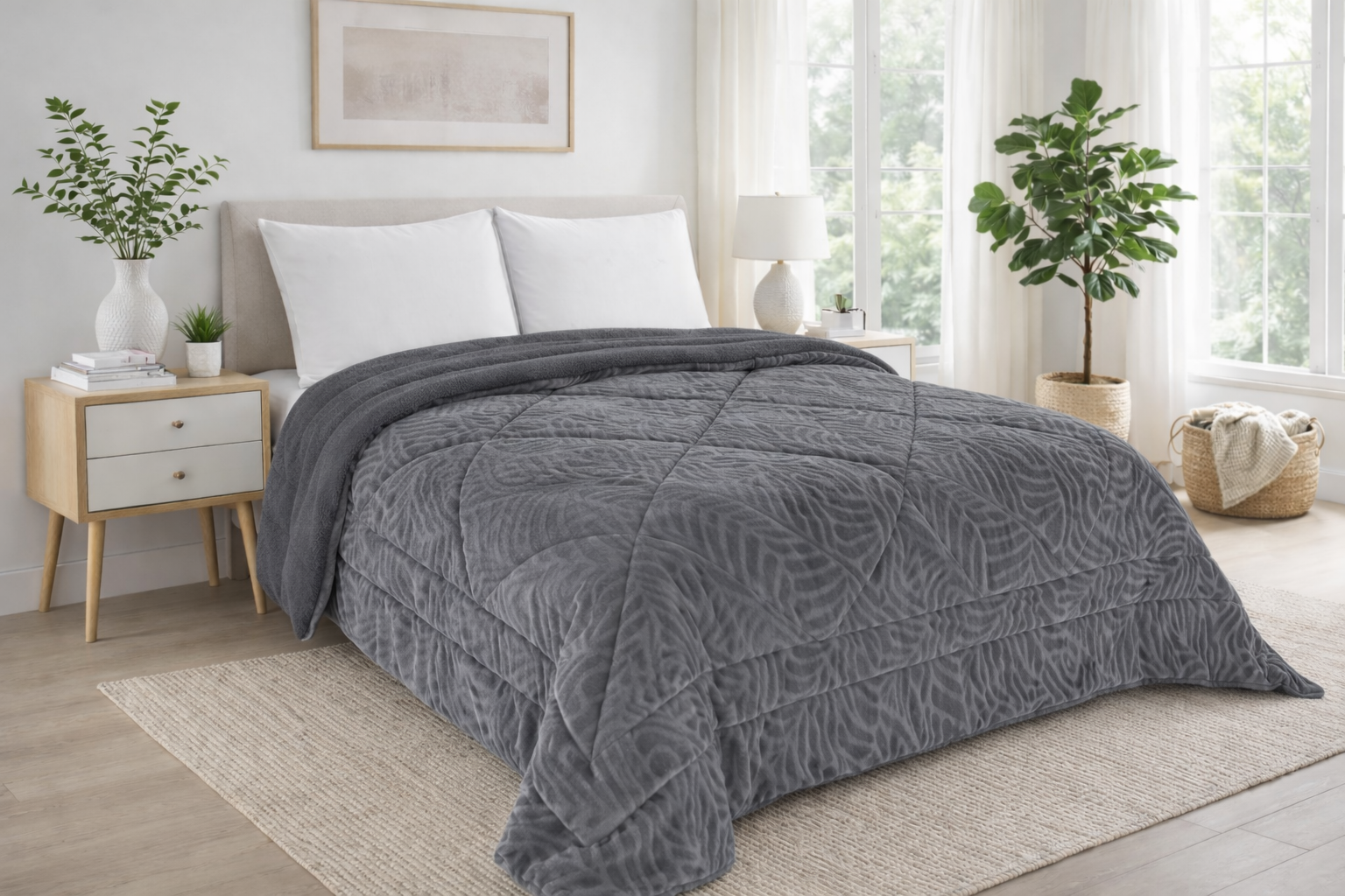 Edredom de Borrego Itachi Cinza