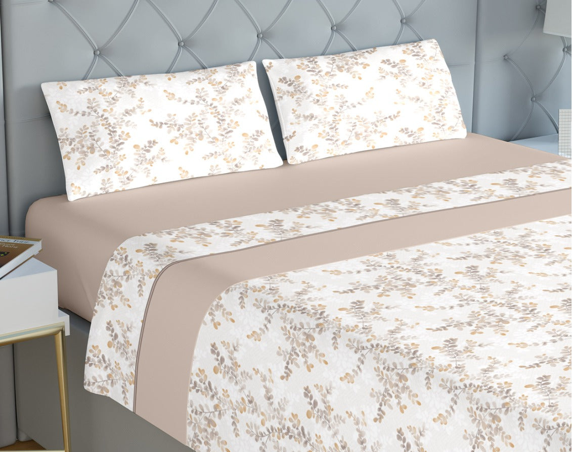 Jogo de Cama de Coralina Candida Bege