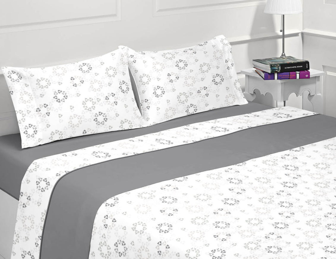 Jogo de Cama de Coralina Alejandro Cinza
