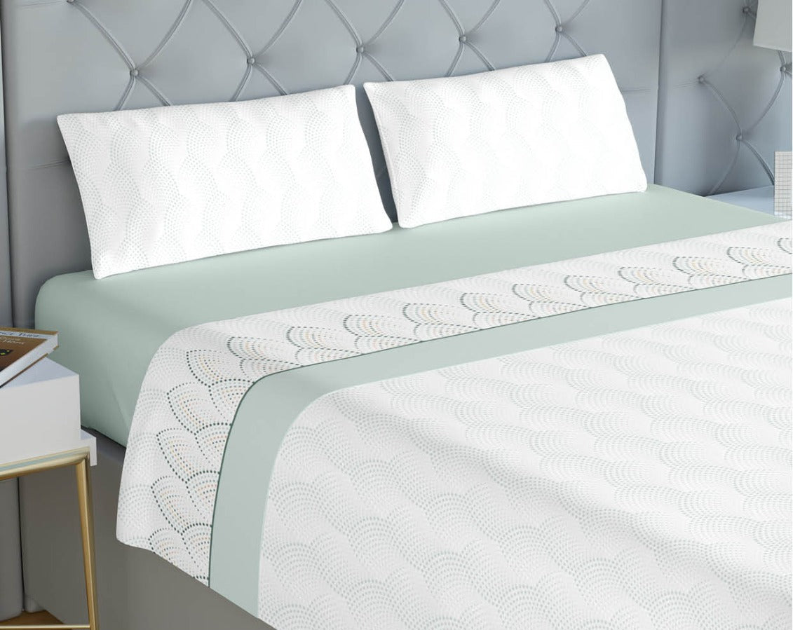 Jogo de Cama de Coralina Mónica Verde